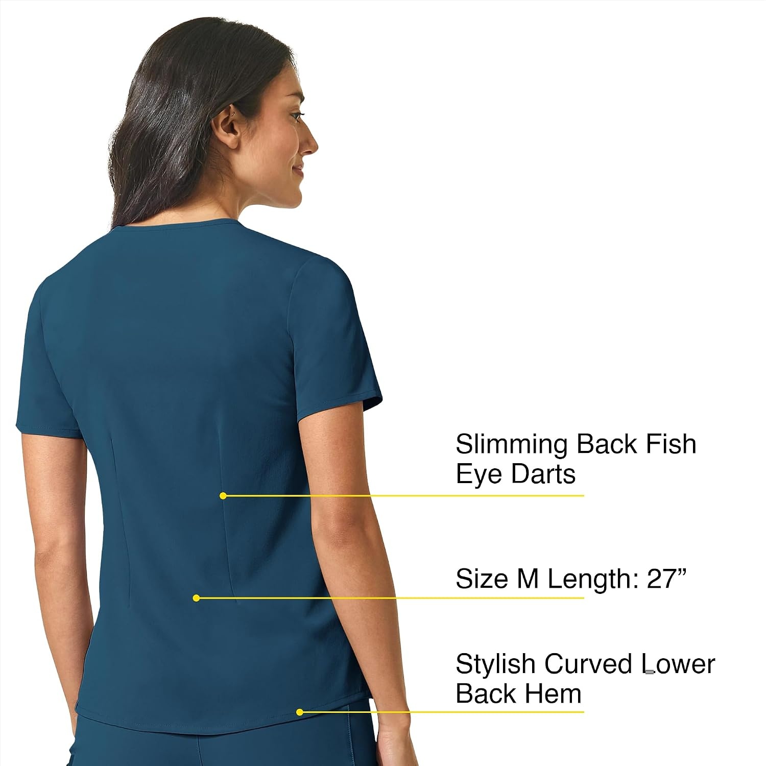 image:imageWink Renew Womens Mandarin Collar Tuckin Scrub TopCaribbean