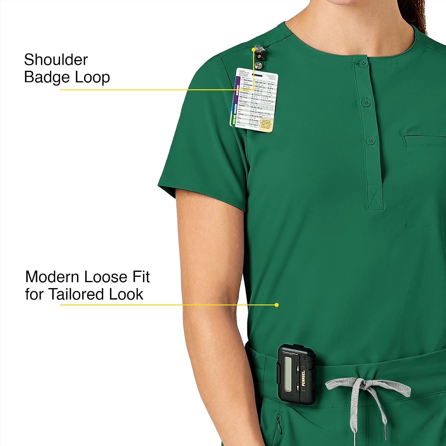image:imageWink Renew Womens Mandarin Collar Tuckin Scrub TopHunter