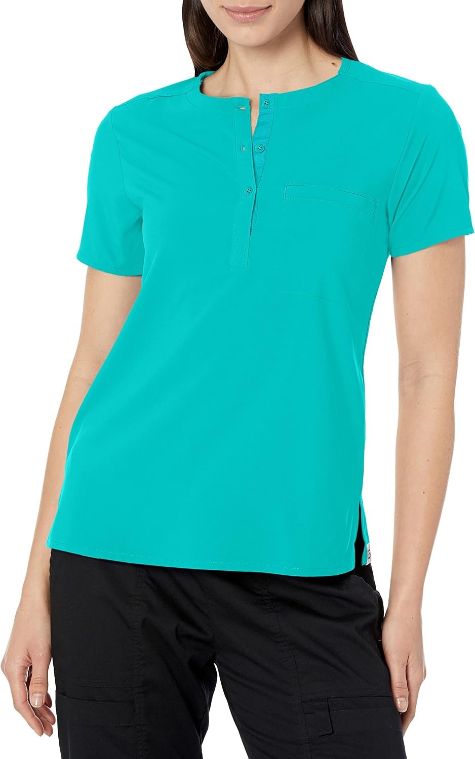 image:imageWink Renew Womens Mandarin Collar Tuckin Scrub TopTeal Blue