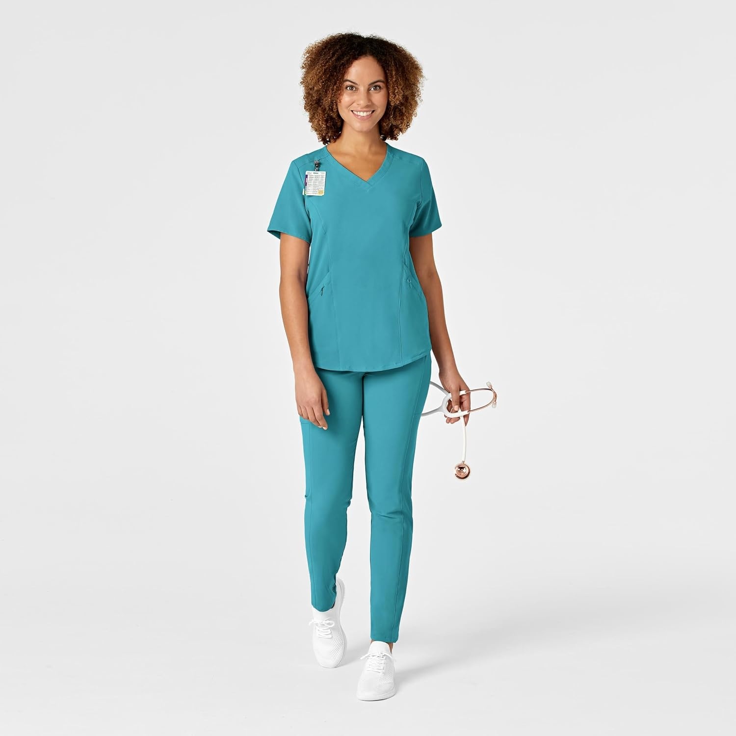 image:imageWink Renew Womens VNeck Scrub Top Teal Blue L