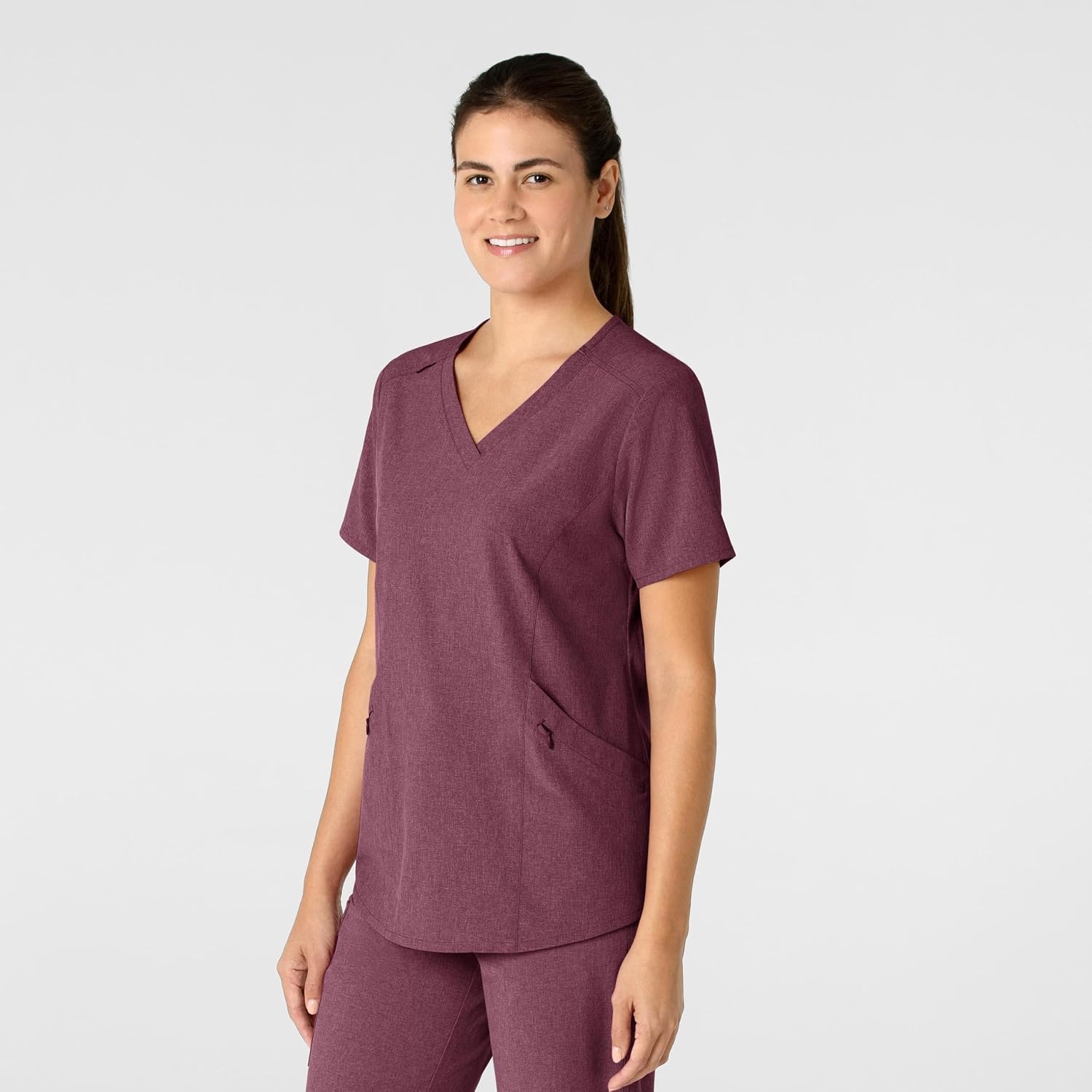 image:imageWink Renew Womens VNeck Scrub TopWine Heather