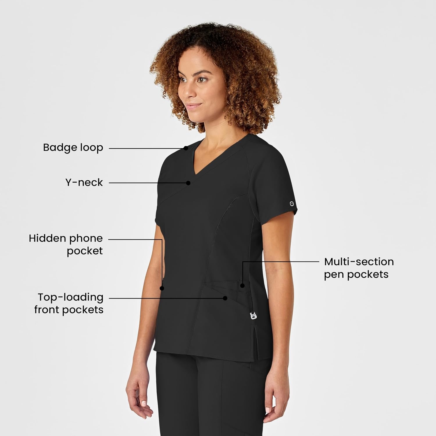 image:imageWink Scrubs for Women W123 Mock Wrap Tops with 10 Pockets