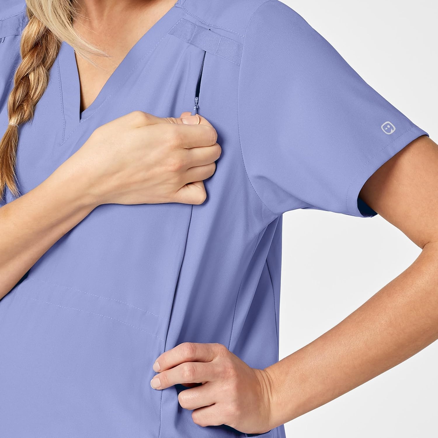 image:imageWink W123 Maternity VNeck Scrub TopCeil Blue