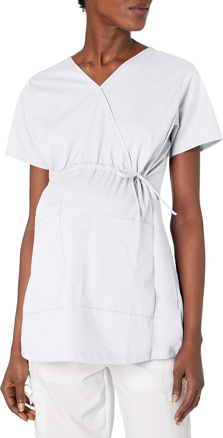 image:imageWink W123 Maternity VNeck Scrub TopWhite