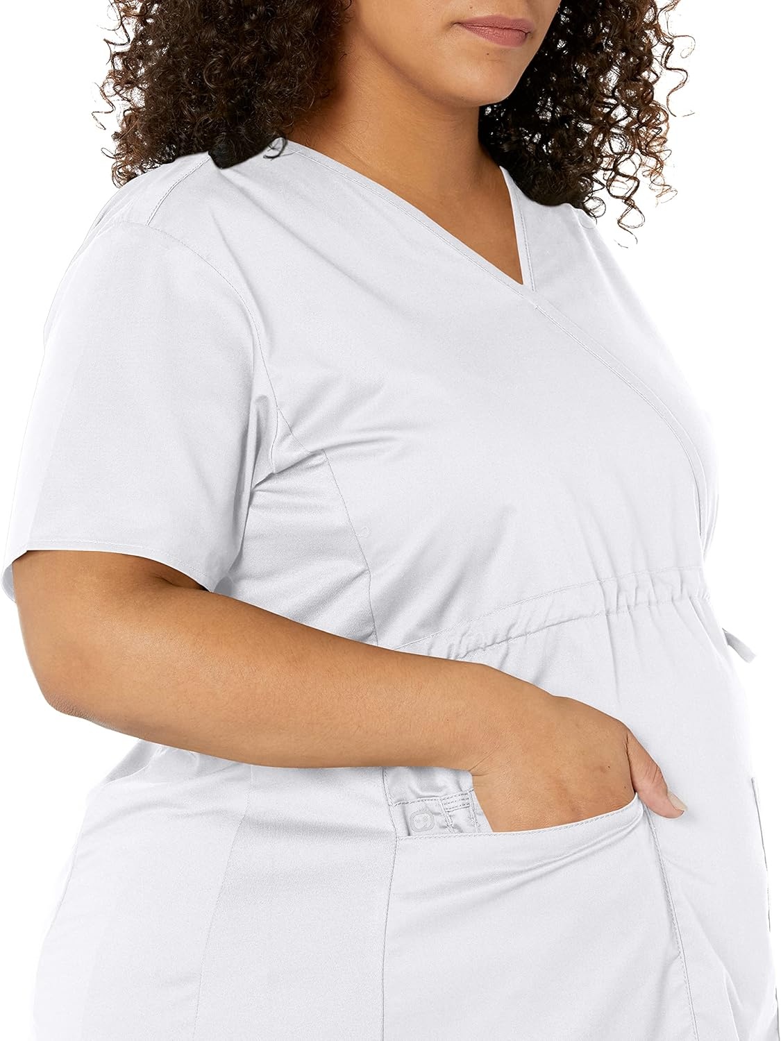 image:imageWink W123 Maternity VNeck Scrub TopWhite