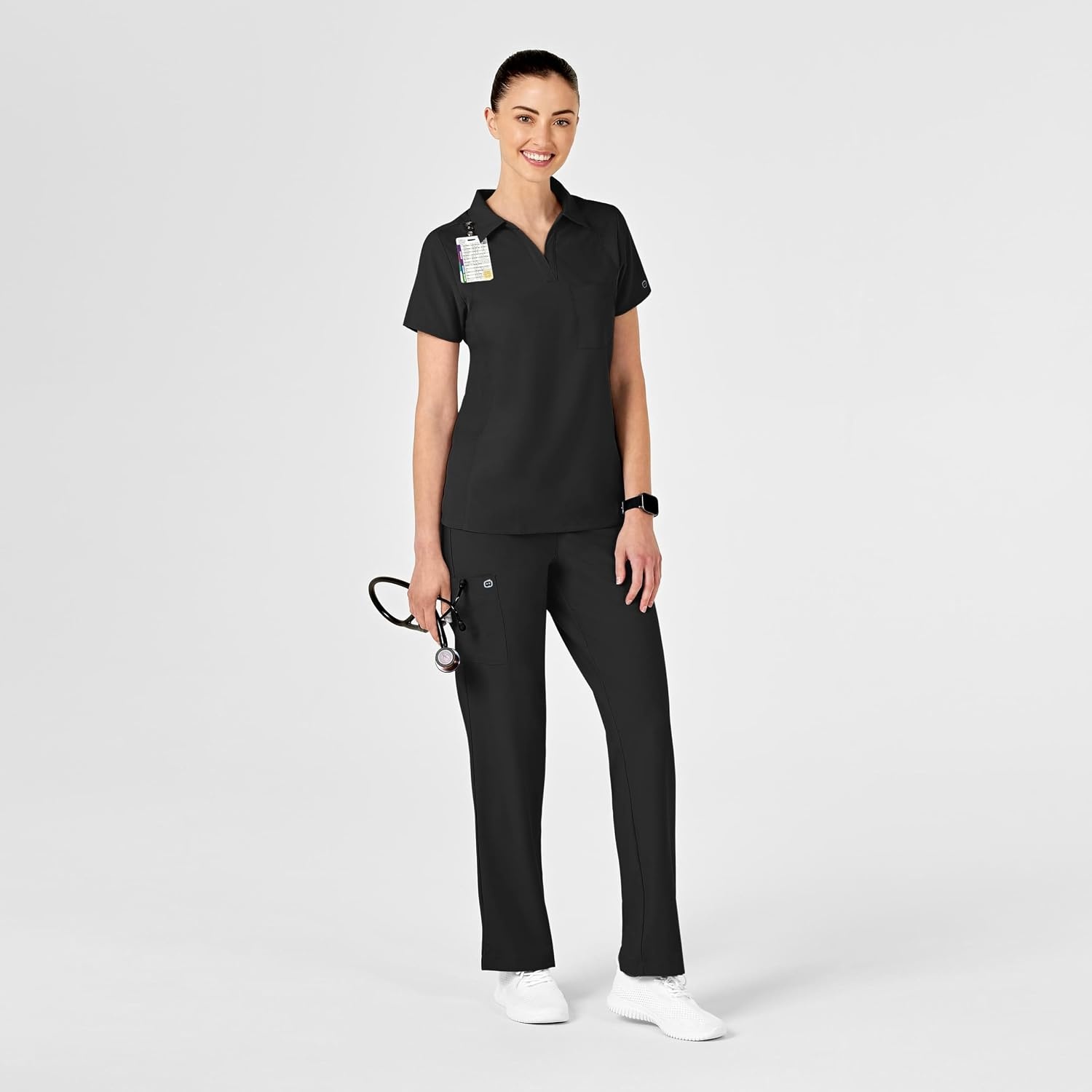 image:imageWink W123 Womens Collar Scrub TopBlack