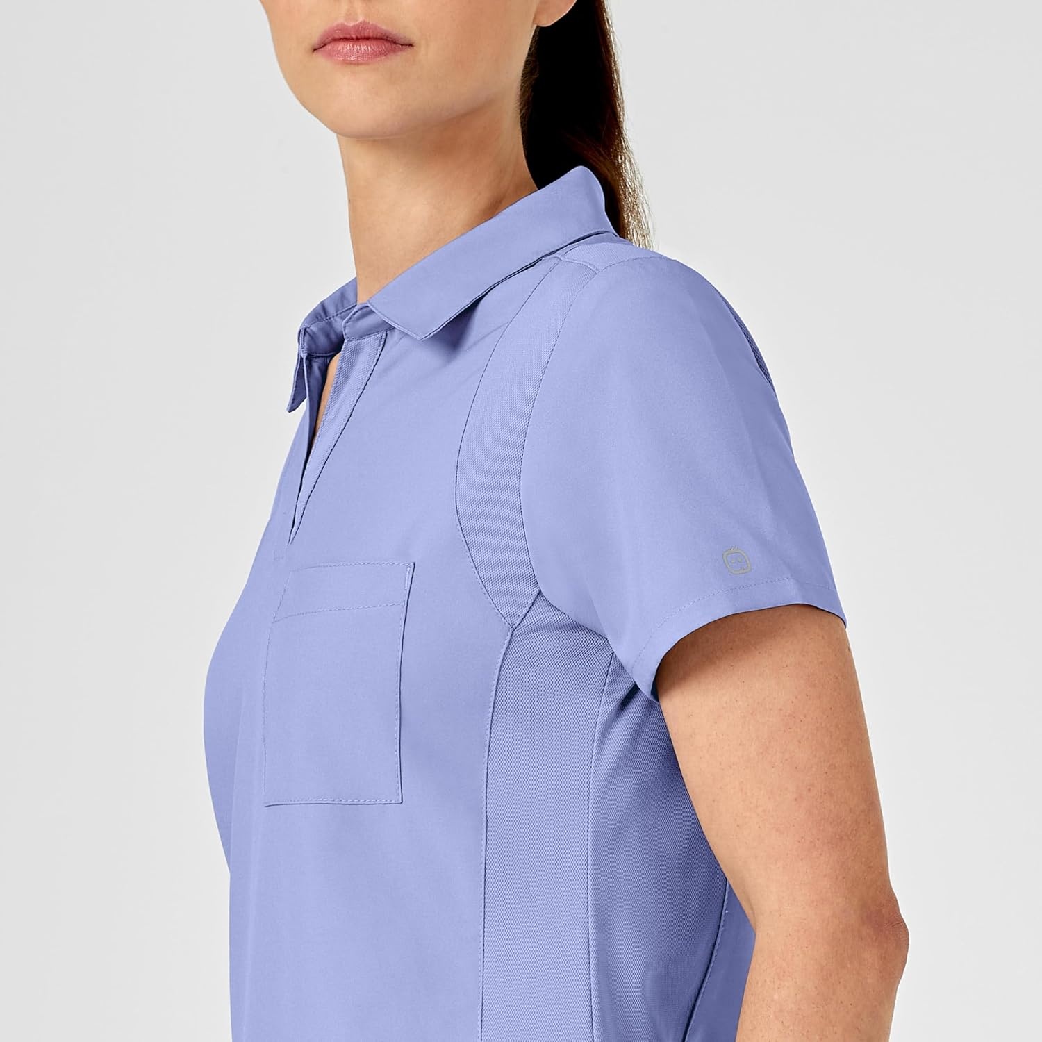 image:imageWink W123 Womens Collar Scrub TopCeil Blue