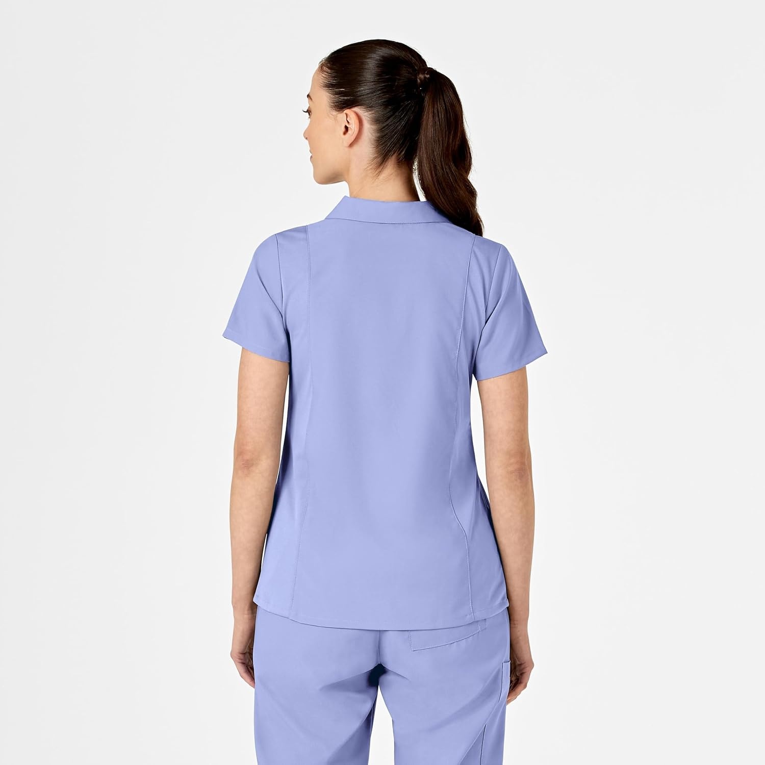 image:imageWink W123 Womens Collar Scrub TopCeil Blue