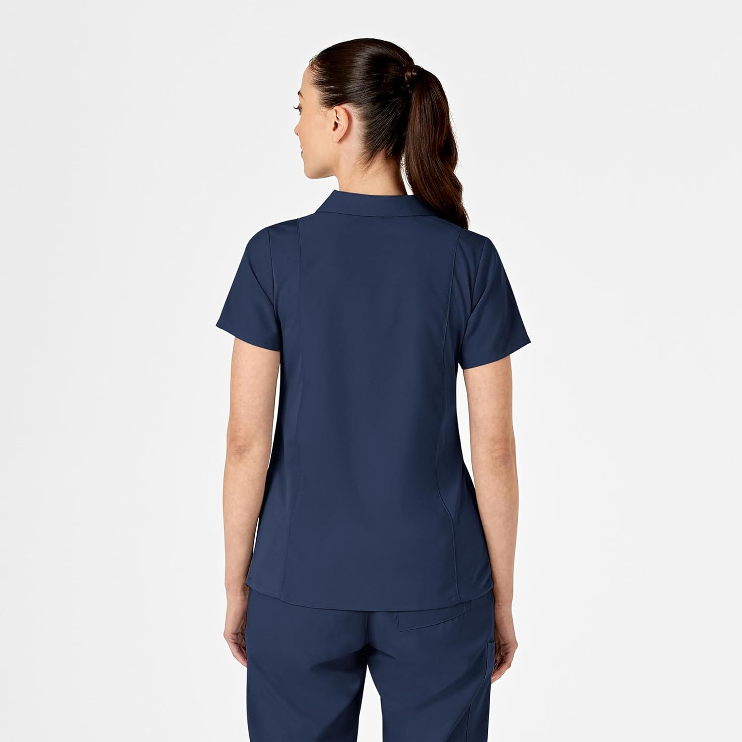 image:imageWink W123 Womens Collar Scrub TopNavy