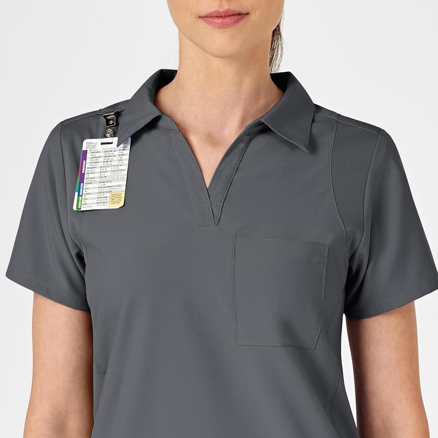 image:imageWink W123 Womens Collar Scrub TopPewter