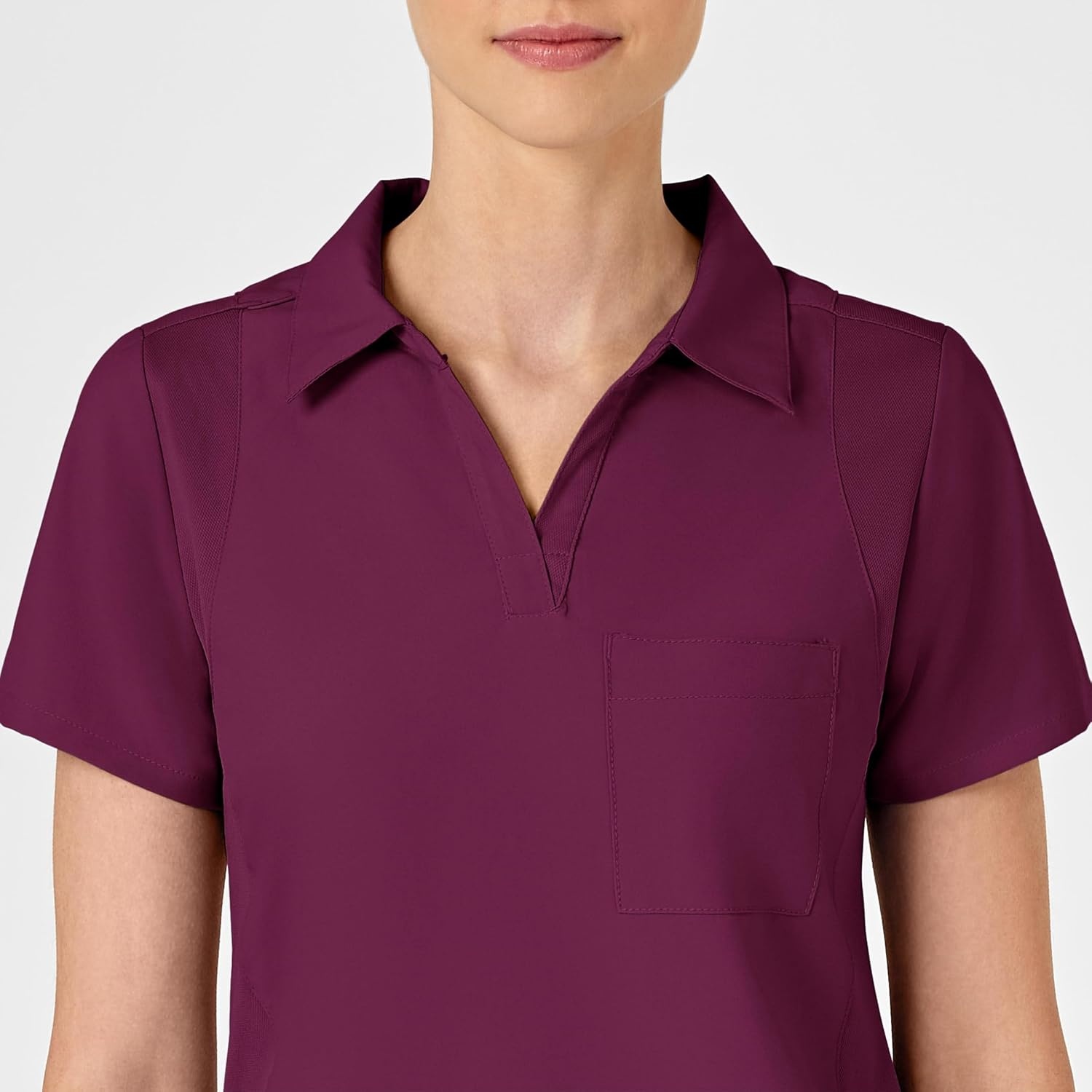 image:imageWink W123 Womens Collar Scrub TopWine