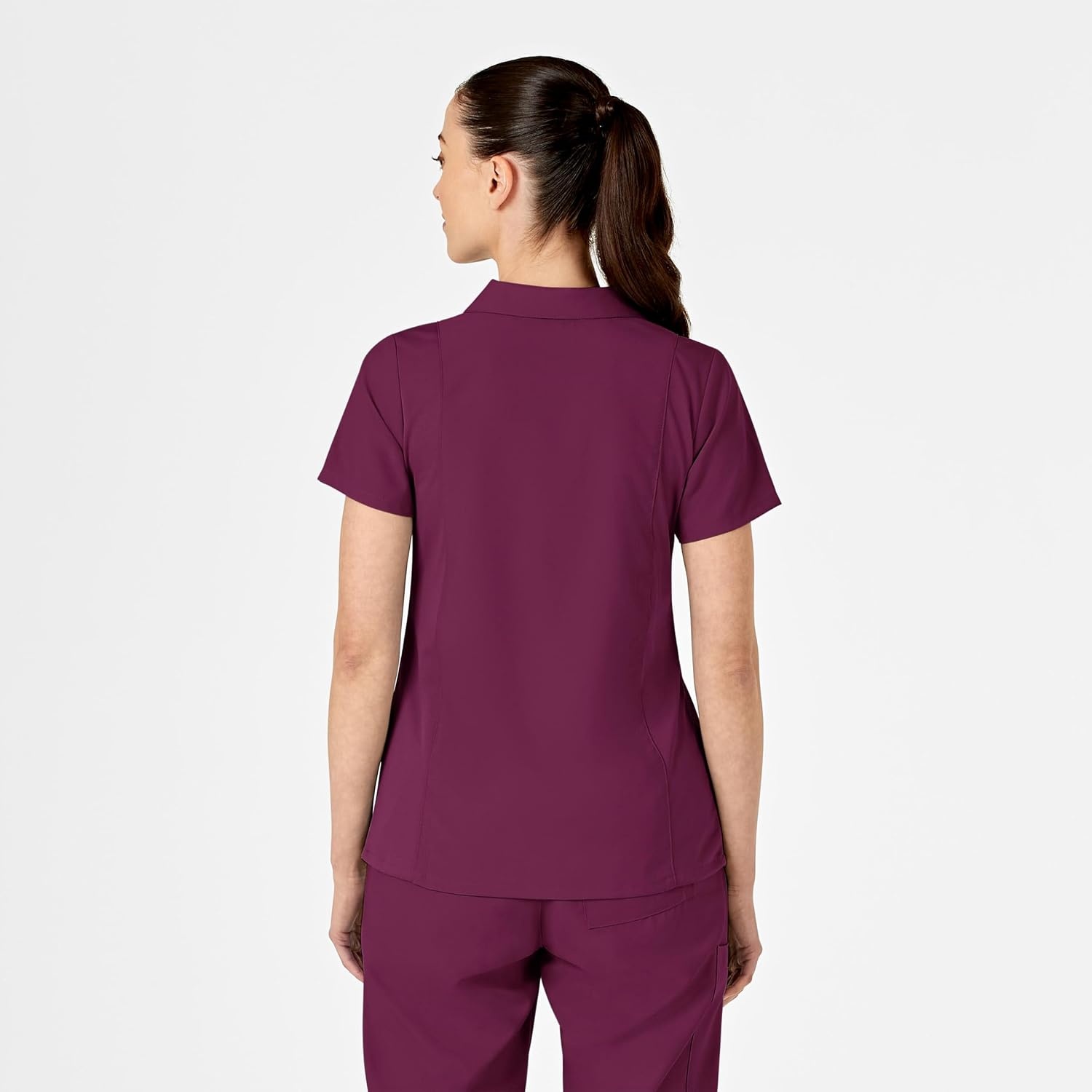 image:imageWink W123 Womens Collar Scrub TopWine