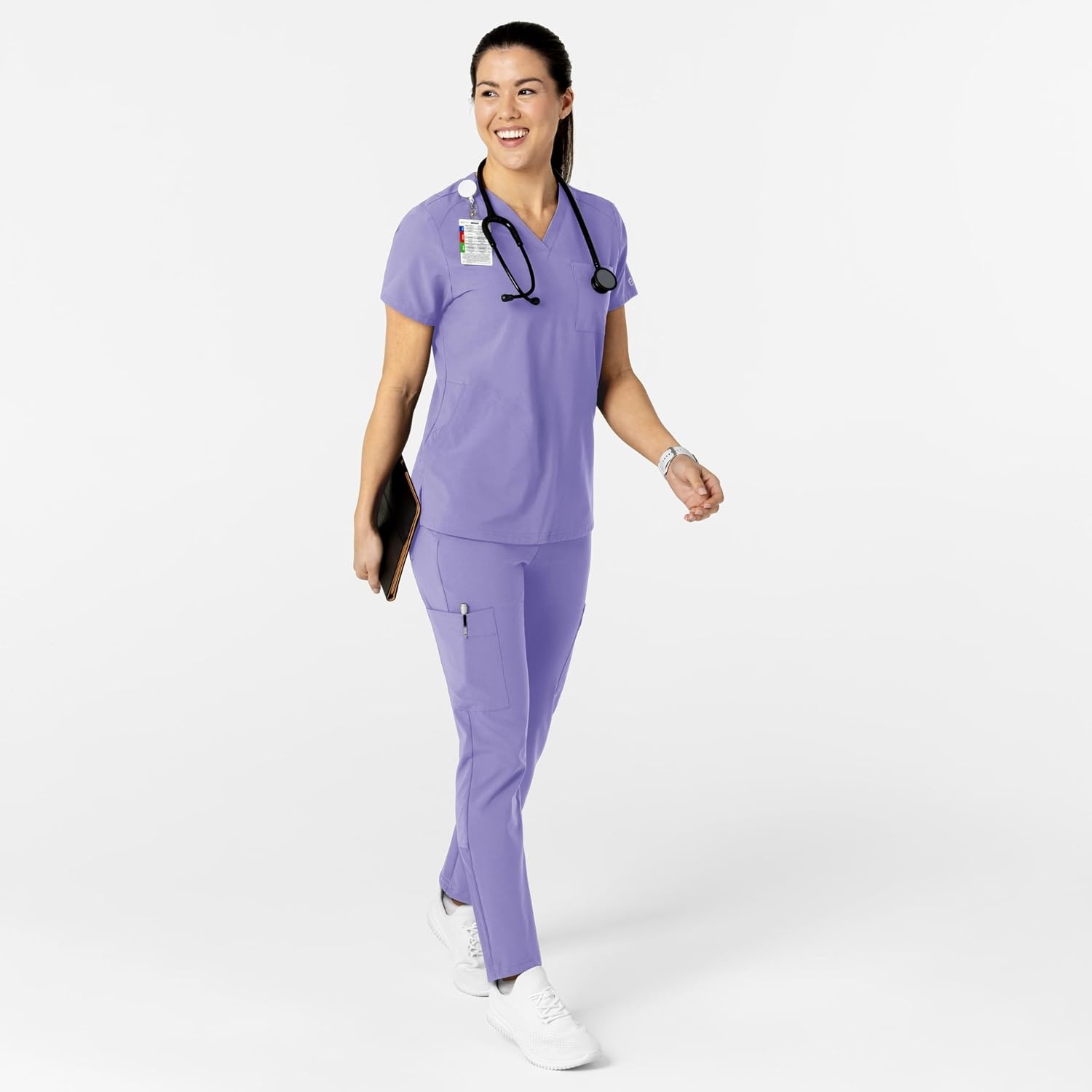 image:imageWink W123 Womens FlexnReach VNeck Scrub Top Iris Purple 2X