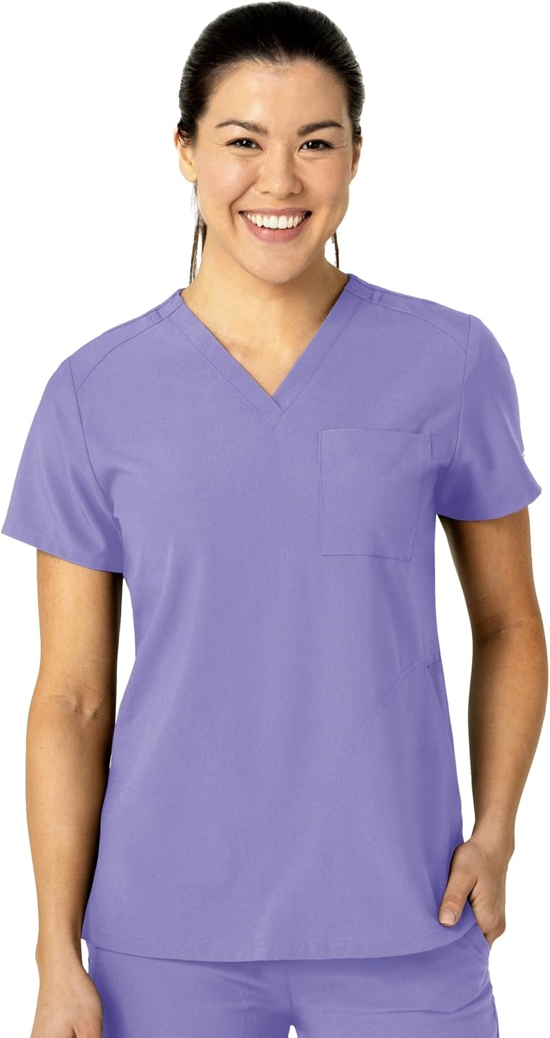 image:imageWink W123 Womens FlexnReach VNeck Scrub Top Iris Purple 2X