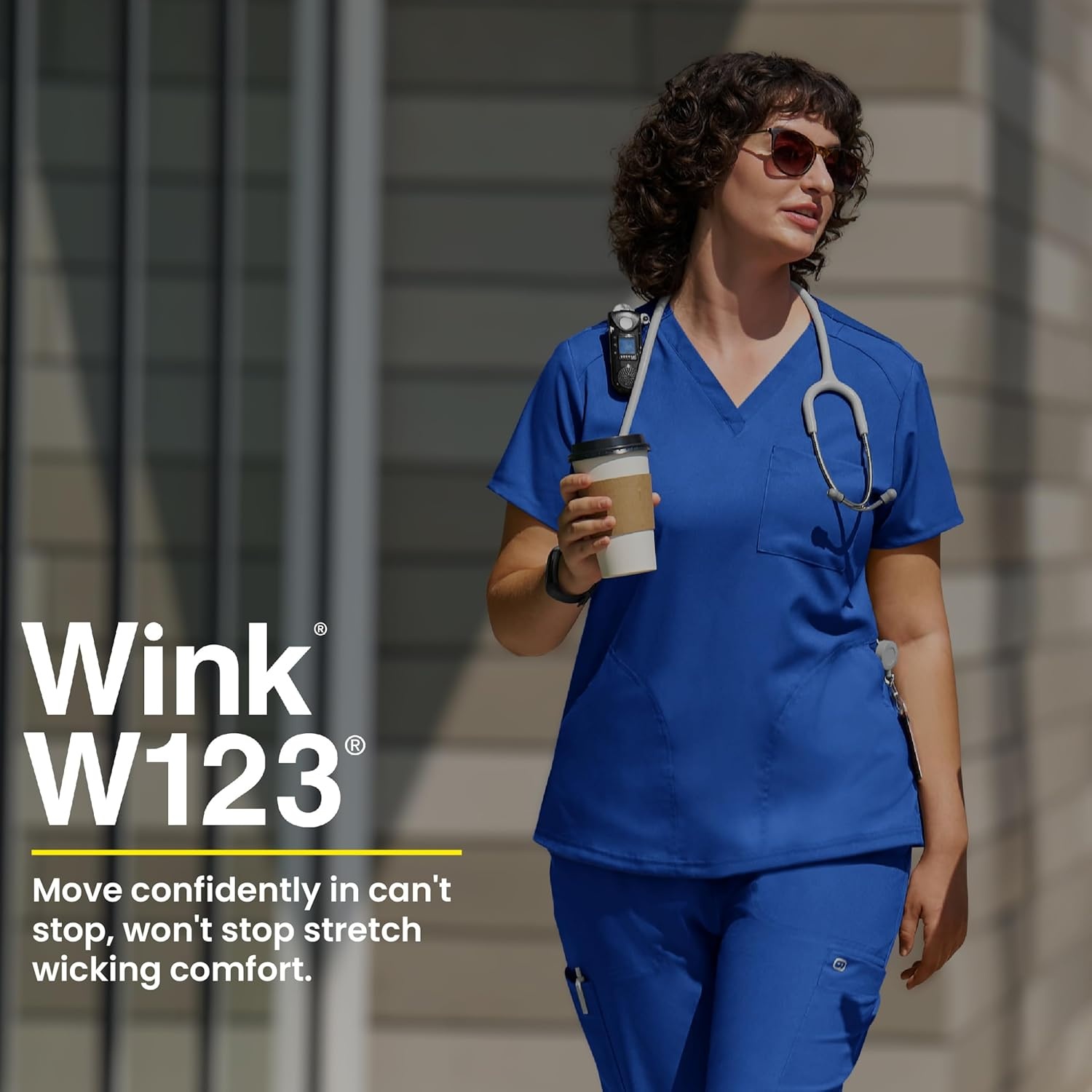 image:imageWink W123 Womens FlexnReach VNeck Scrub Top Iris Purple 2X