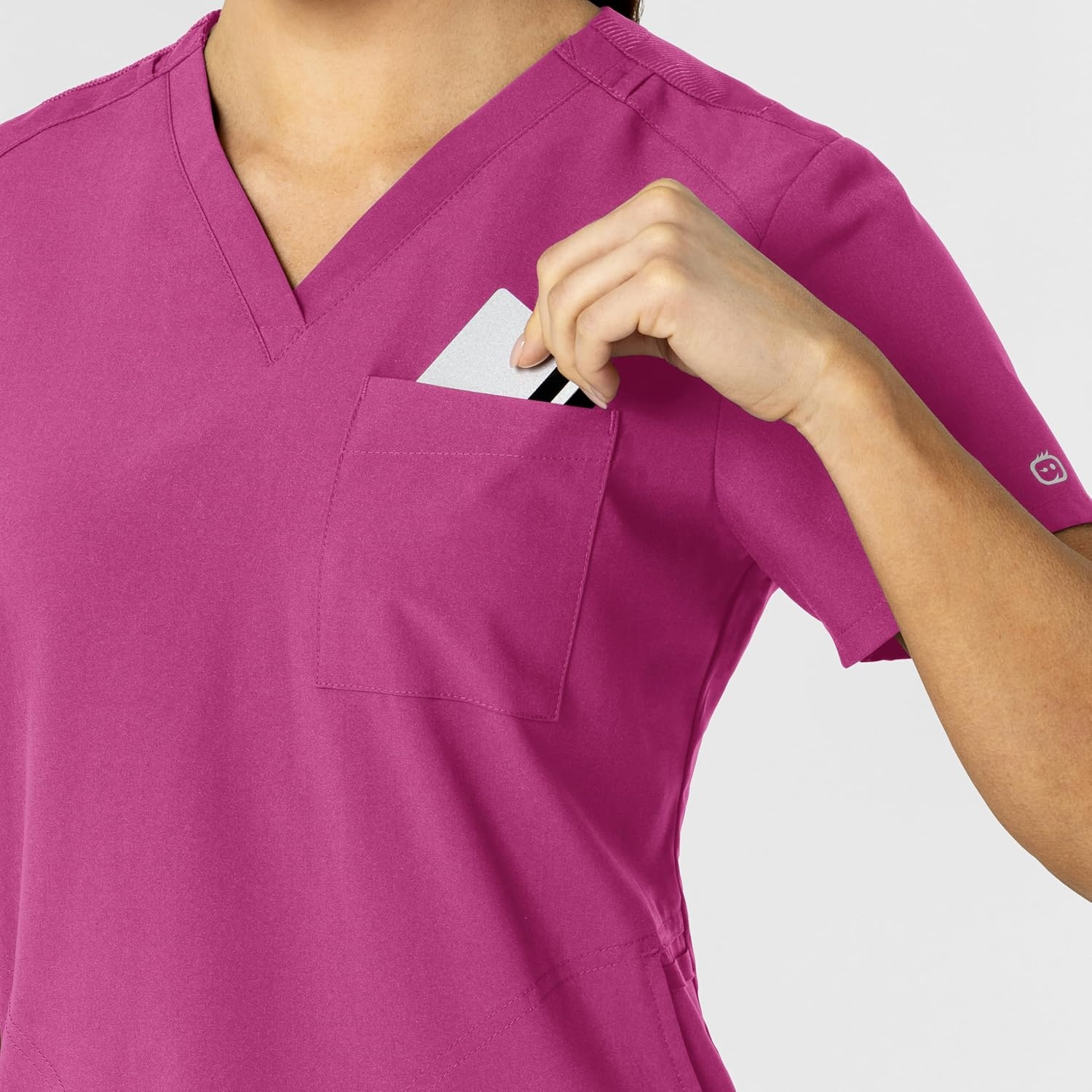 image:imageWink W123 Womens FlexnReach VNeck Scrub Top Raspberry S