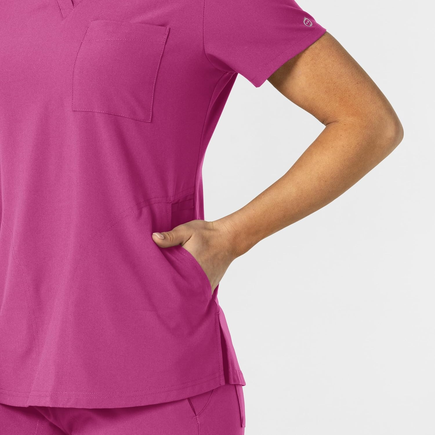 image:imageWink W123 Womens FlexnReach VNeck Scrub Top Raspberry S