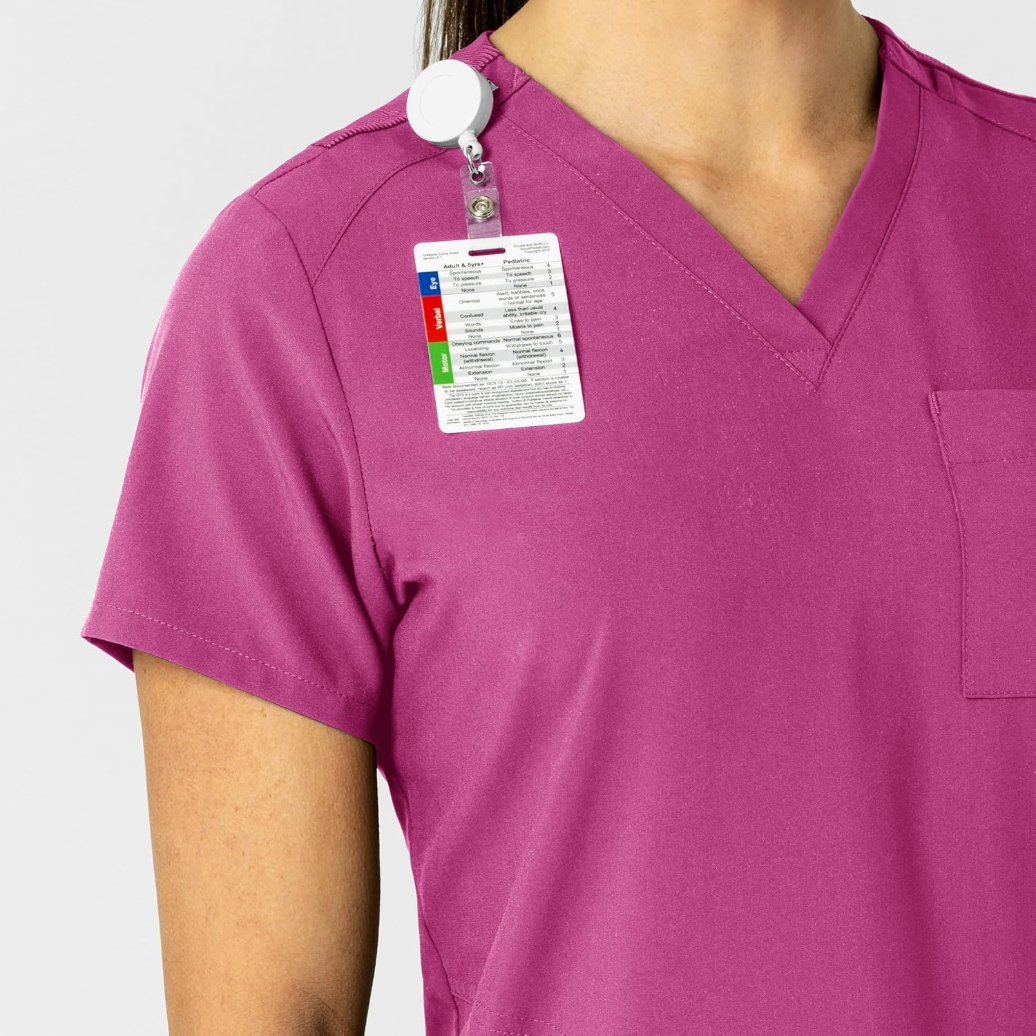 image:imageWink W123 Womens FlexnReach VNeck Scrub Top Raspberry S