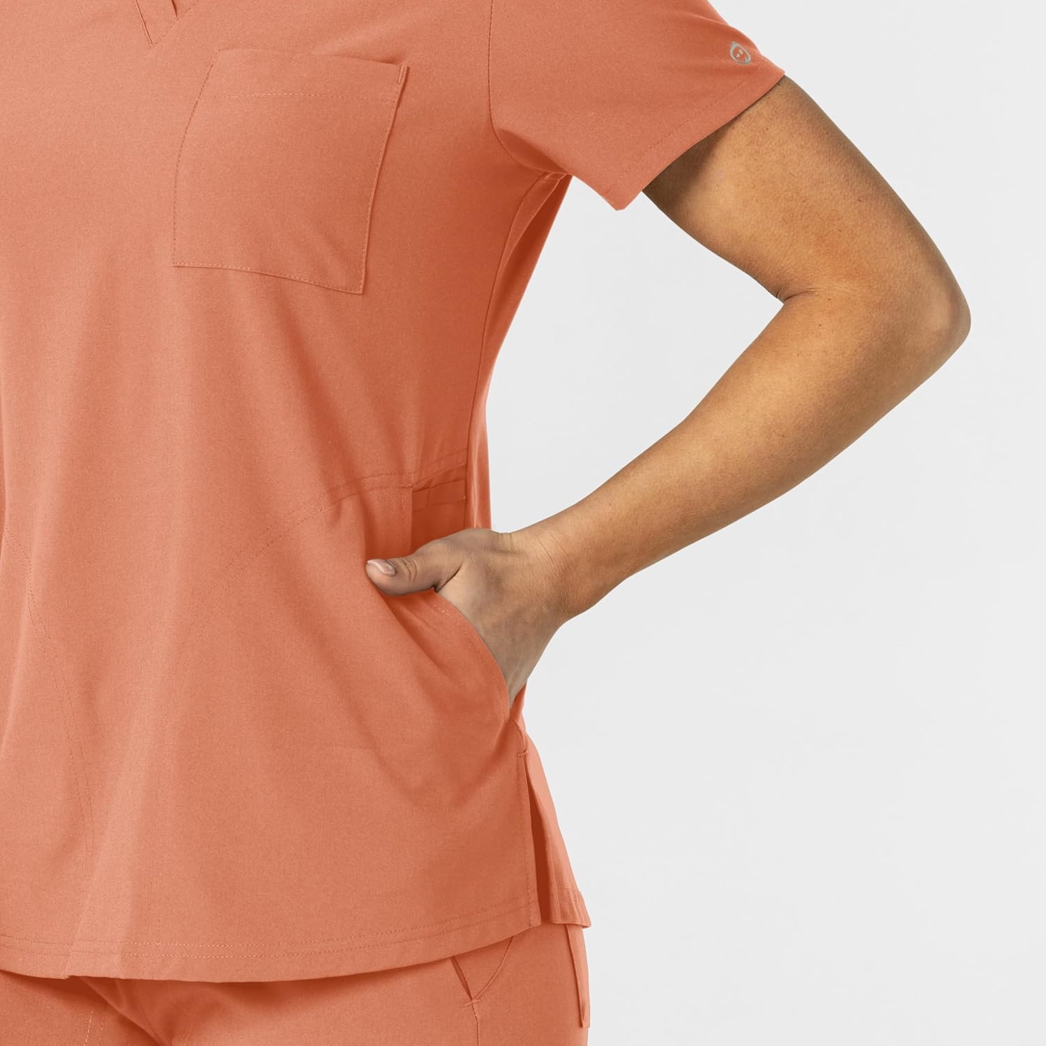 image:imageWink W123 Womens FlexnReach VNeck Scrub Top Terracotta L