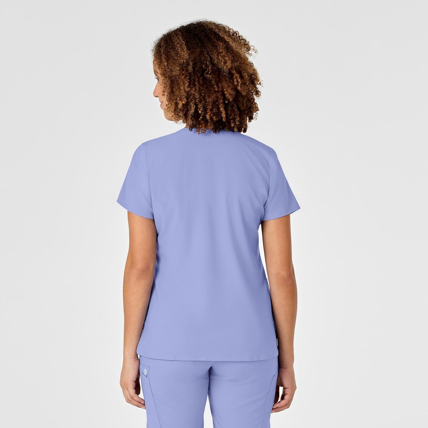 image:imageWink W123 Womens Mock Wrap Scrub Top Ceil Blue 4X