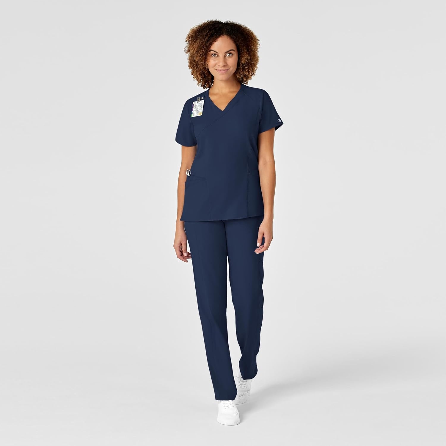 image:imageWink W123 Womens Mock Wrap Scrub Top Navy 5X