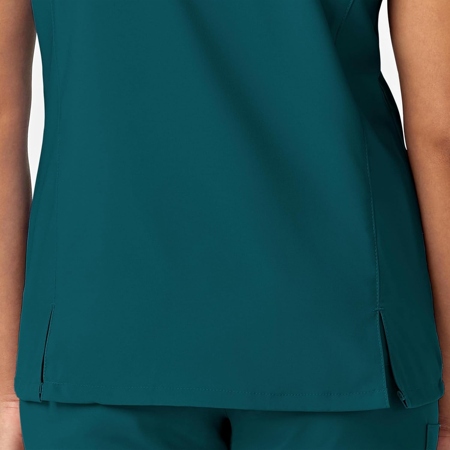 image:imageWink W123 Womens YNeck Wrap Scrub TopCaribbean Blue