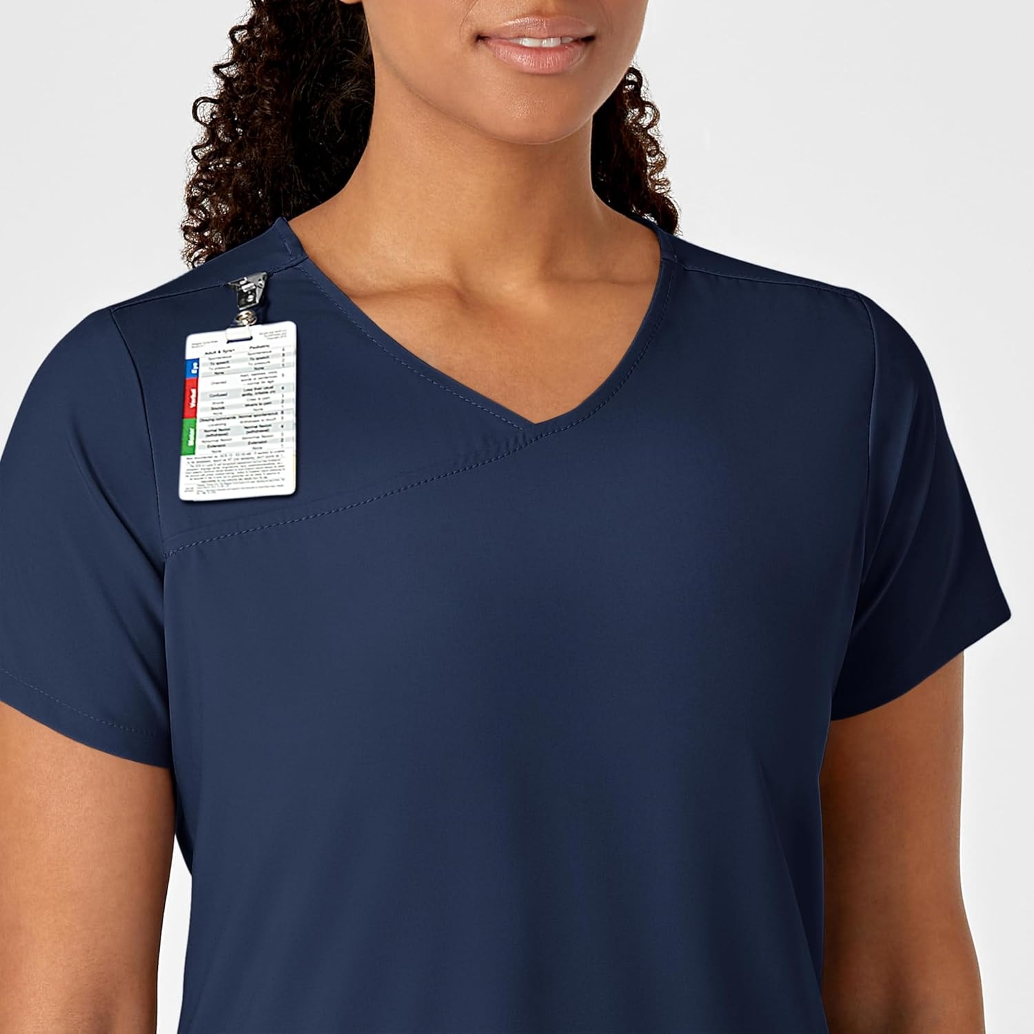 image:imageWink W123 Womens YNeck Wrap Scrub TopNavy