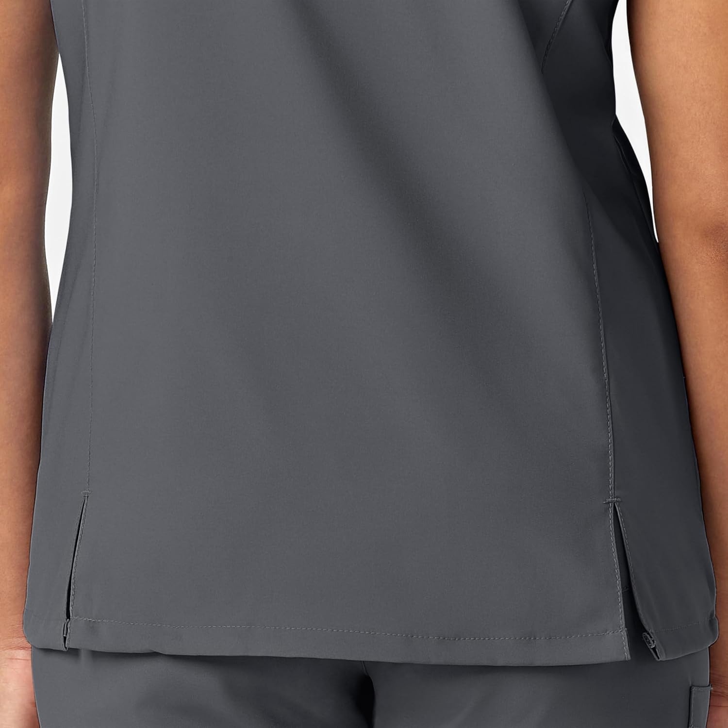 image:imageWink W123 Womens YNeck Wrap Scrub TopPewter