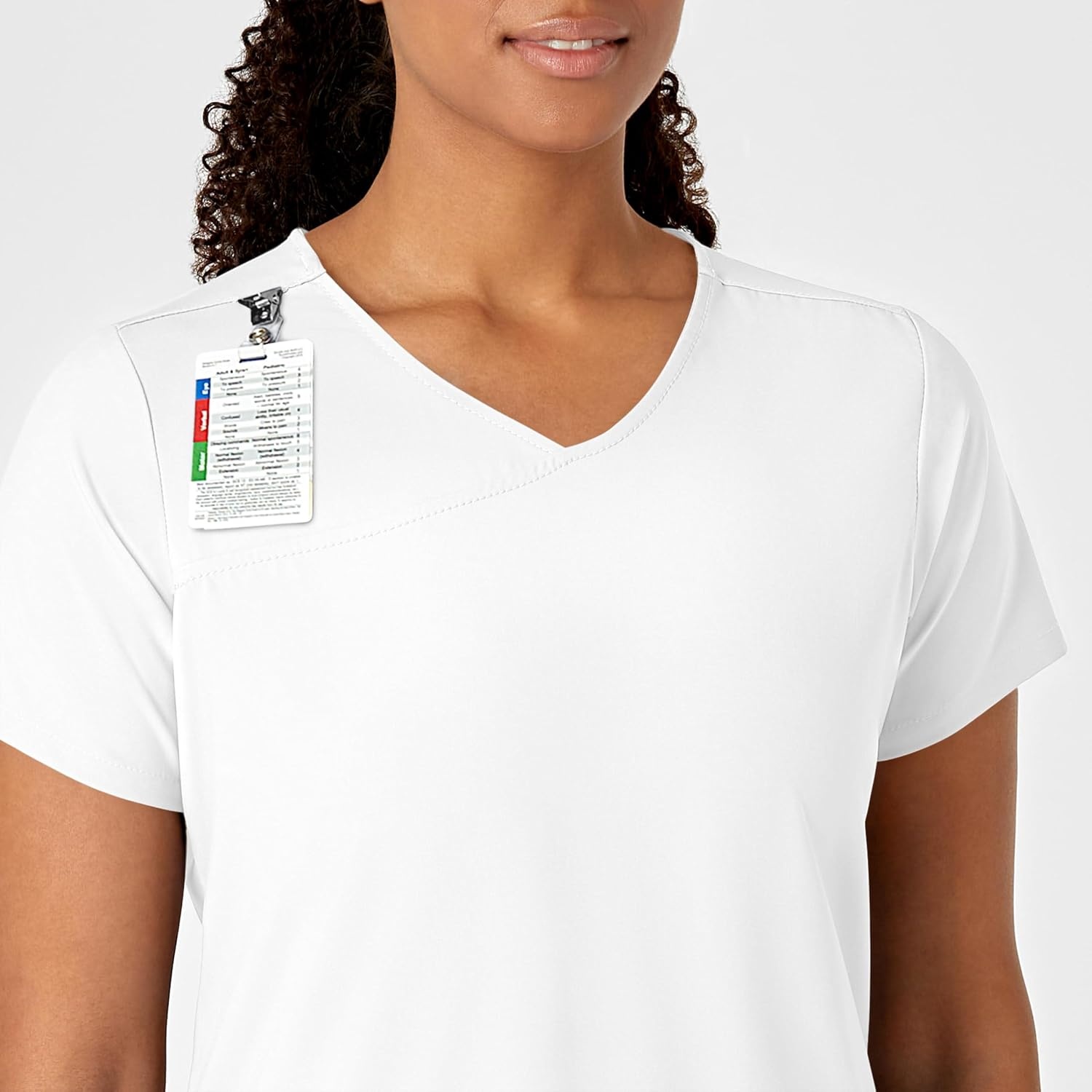 image:imageWink W123 Womens YNeck Wrap Scrub TopWhite