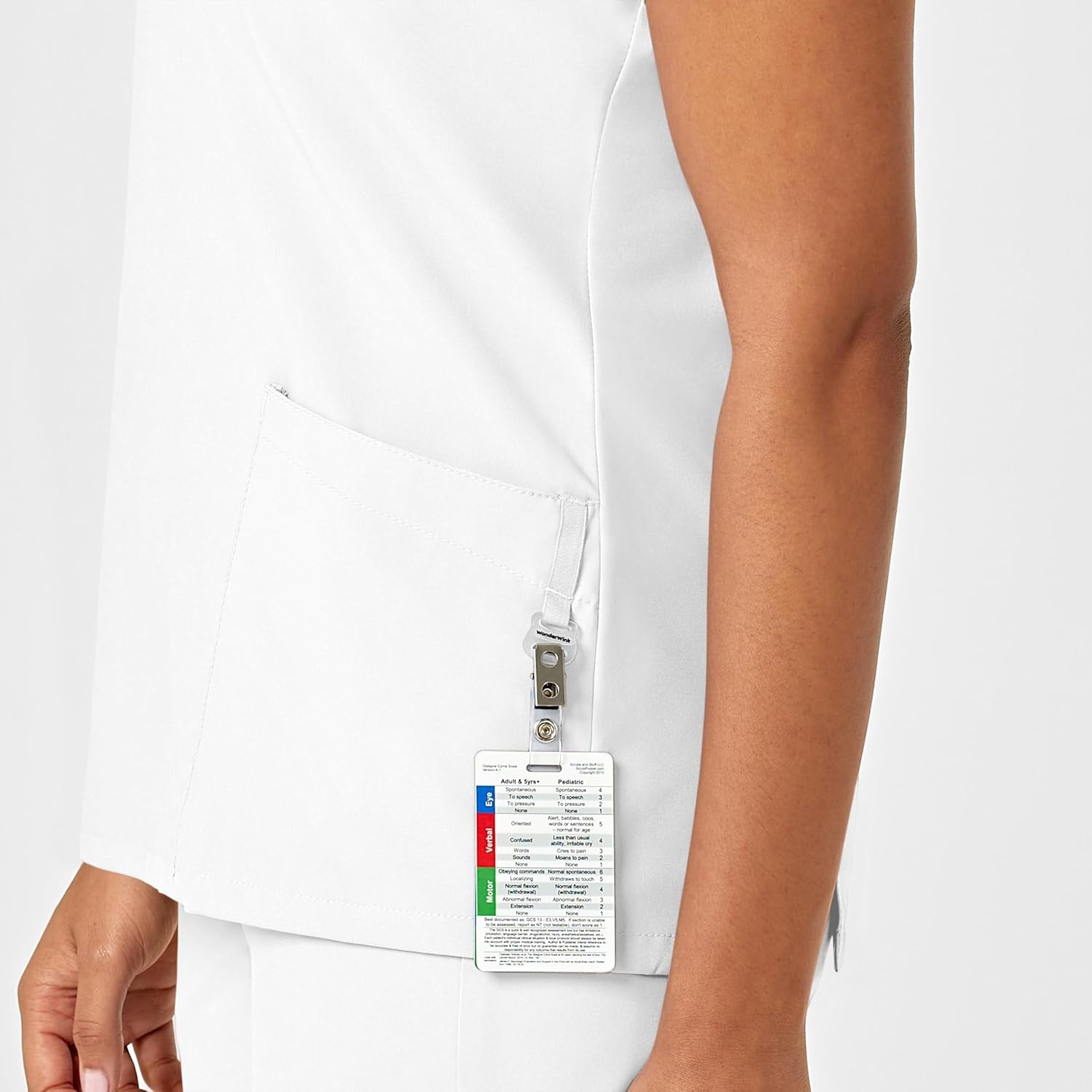 image:imageWink W123 Womens YNeck Wrap Scrub TopWhite