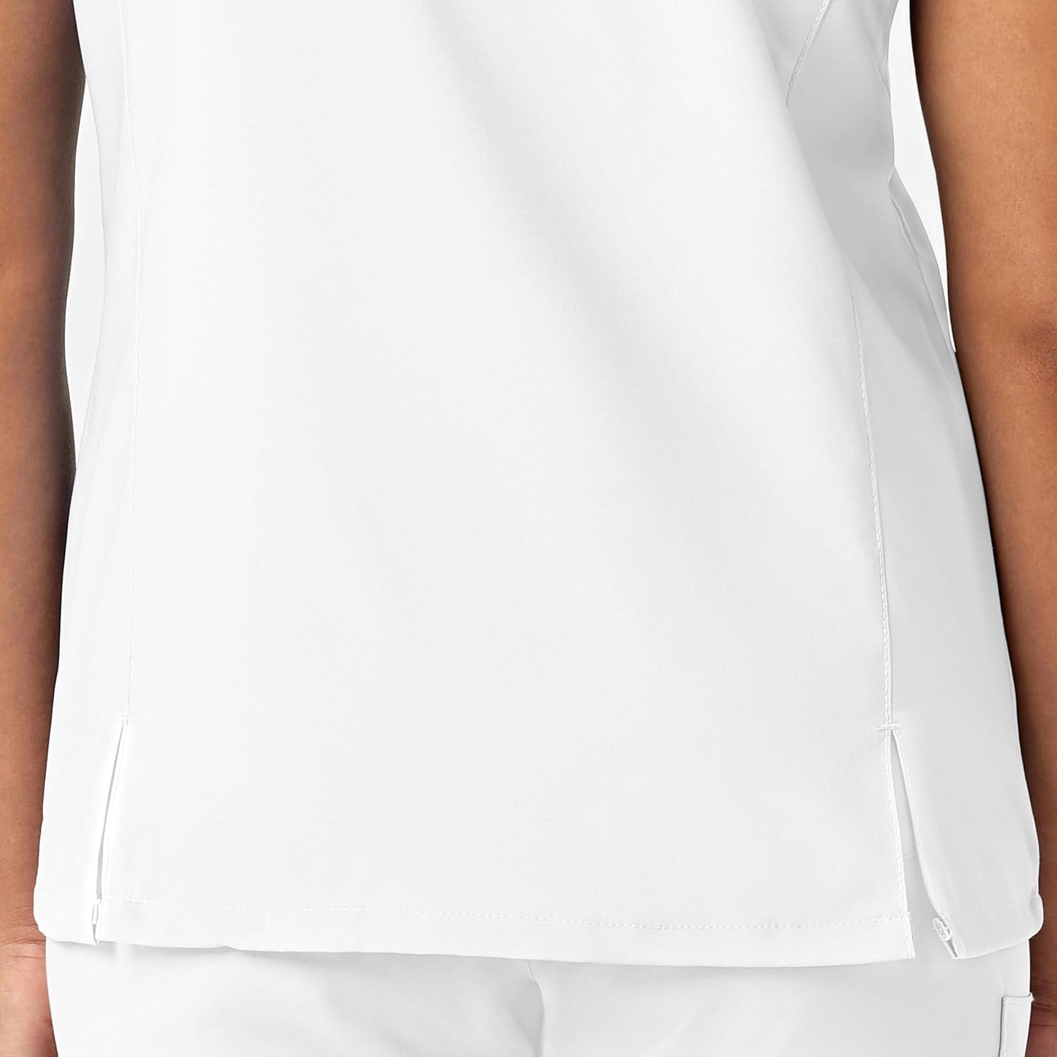 image:imageWink W123 Womens YNeck Wrap Scrub TopWhite