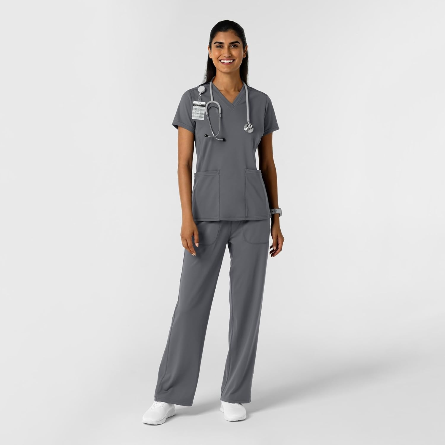 image:imageWink Womens Womens 2Pocket Scrub TopPewter