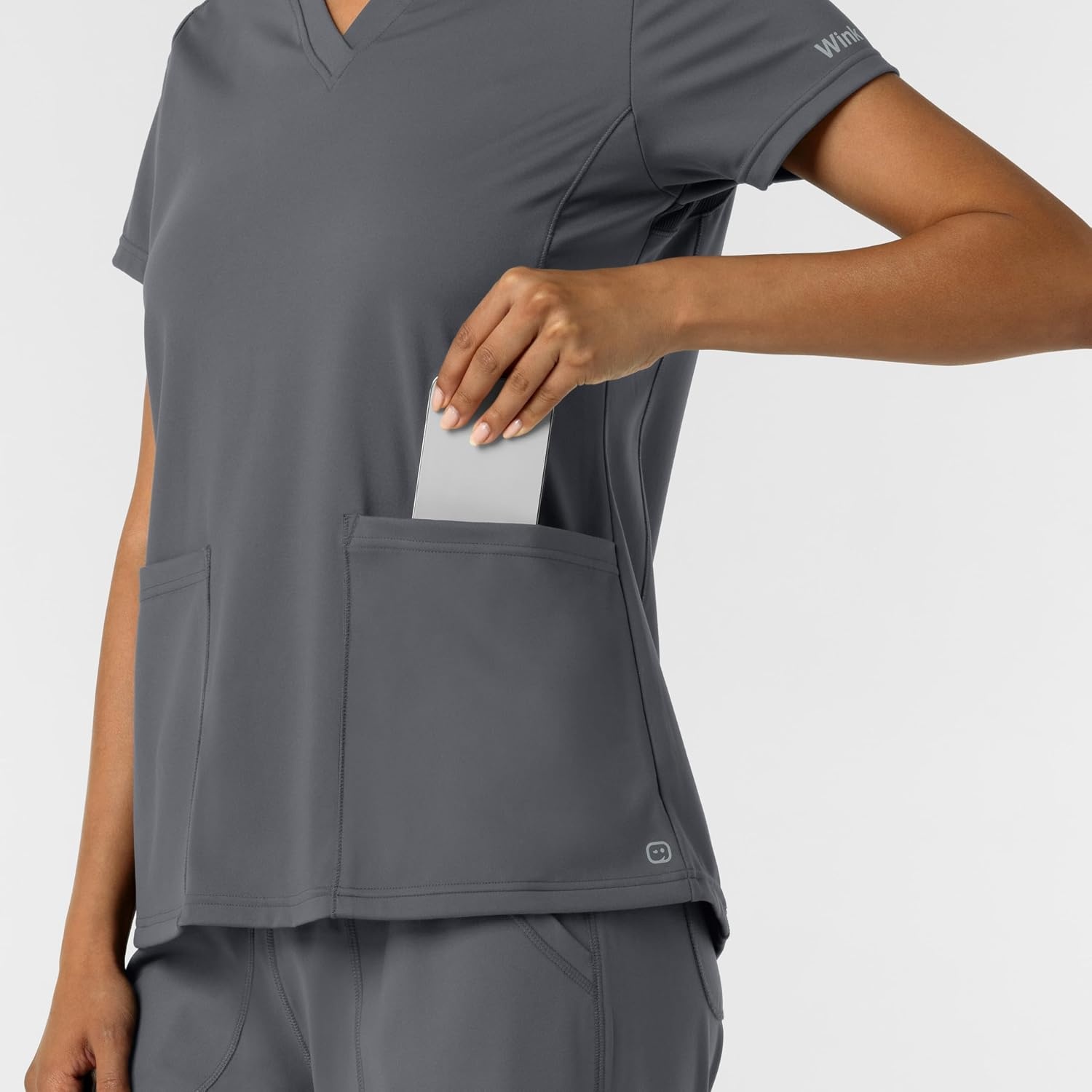 image:imageWink Womens Womens 2Pocket Scrub TopPewter