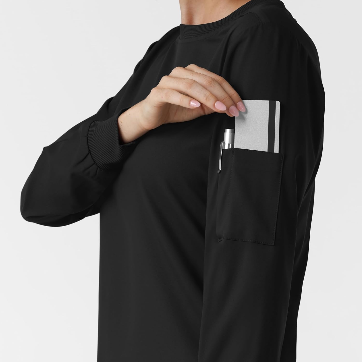 image:imageWink Womens Womens Classic Long Sleeve Scrub TeeBlack