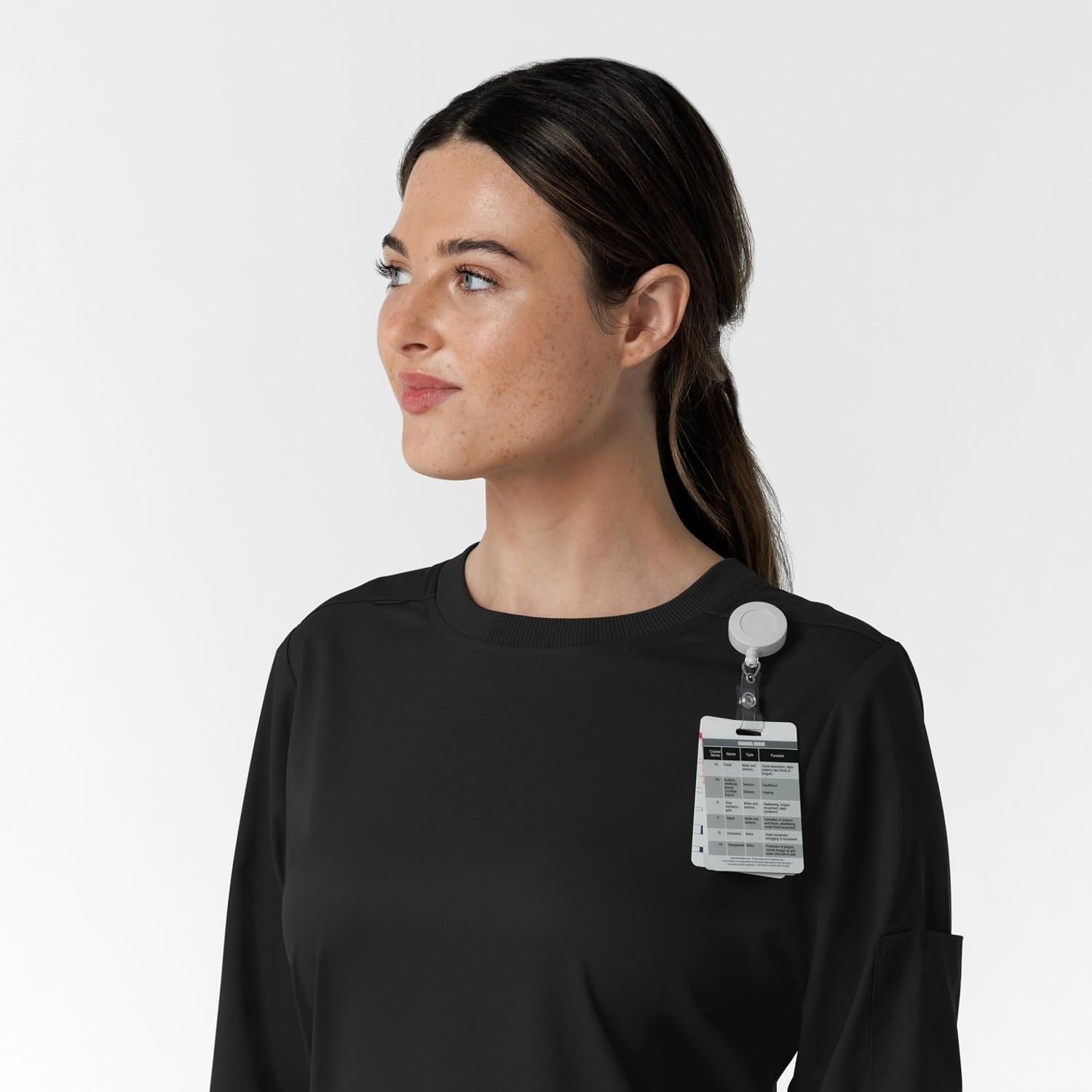 image:imageWink Womens Womens Classic Long Sleeve Scrub TeeBlack