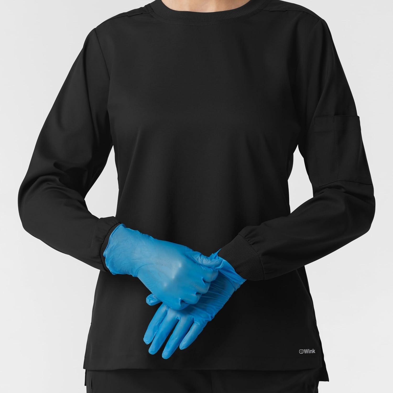 image:imageWink Womens Womens Classic Long Sleeve Scrub TeeBlack