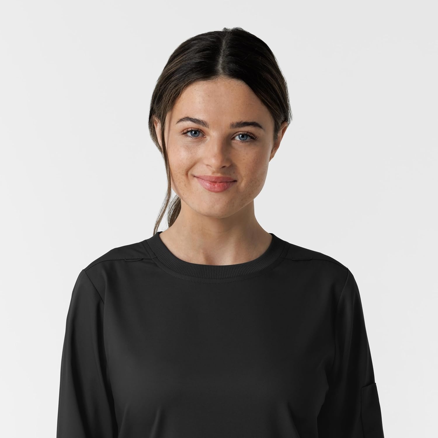 image:imageWink Womens Womens Classic Long Sleeve Scrub TeeBlack