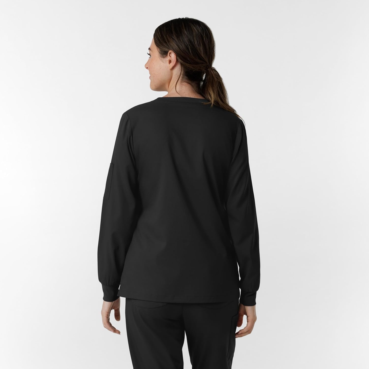 image:imageWink Womens Womens Classic Long Sleeve Scrub TeeBlack