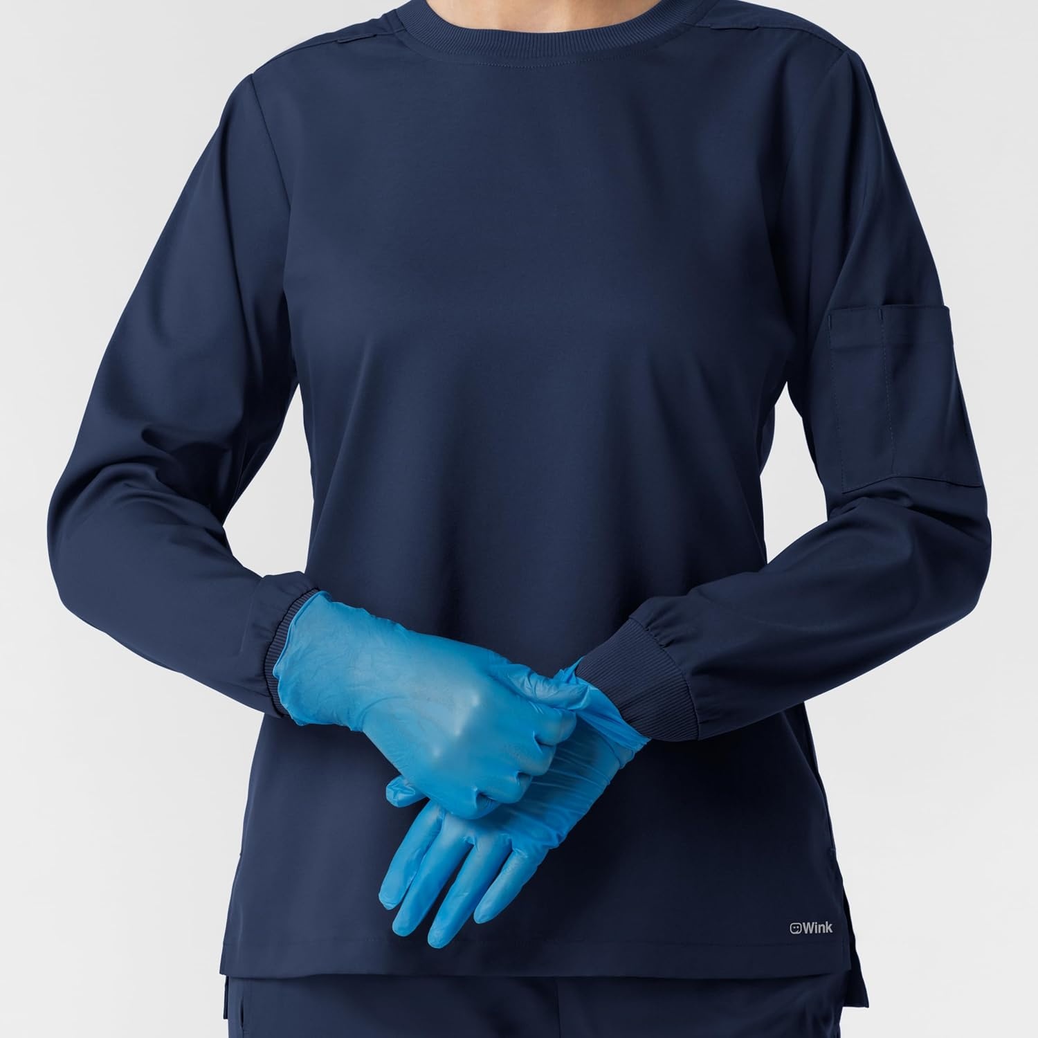 image:imageWink Womens Womens Classic Long Sleeve Scrub TeeNavy