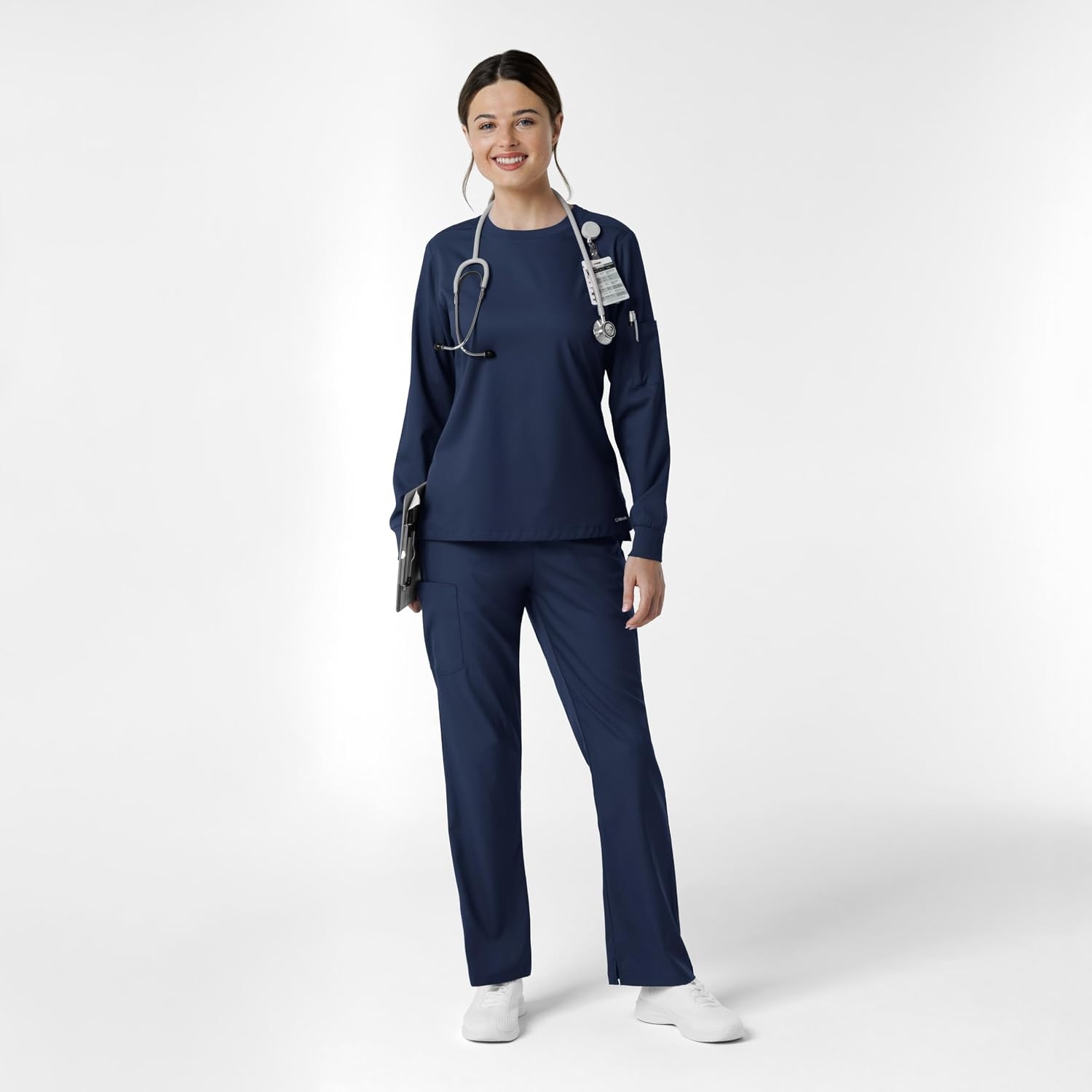 image:imageWink Womens Womens Classic Long Sleeve Scrub TeeNavy