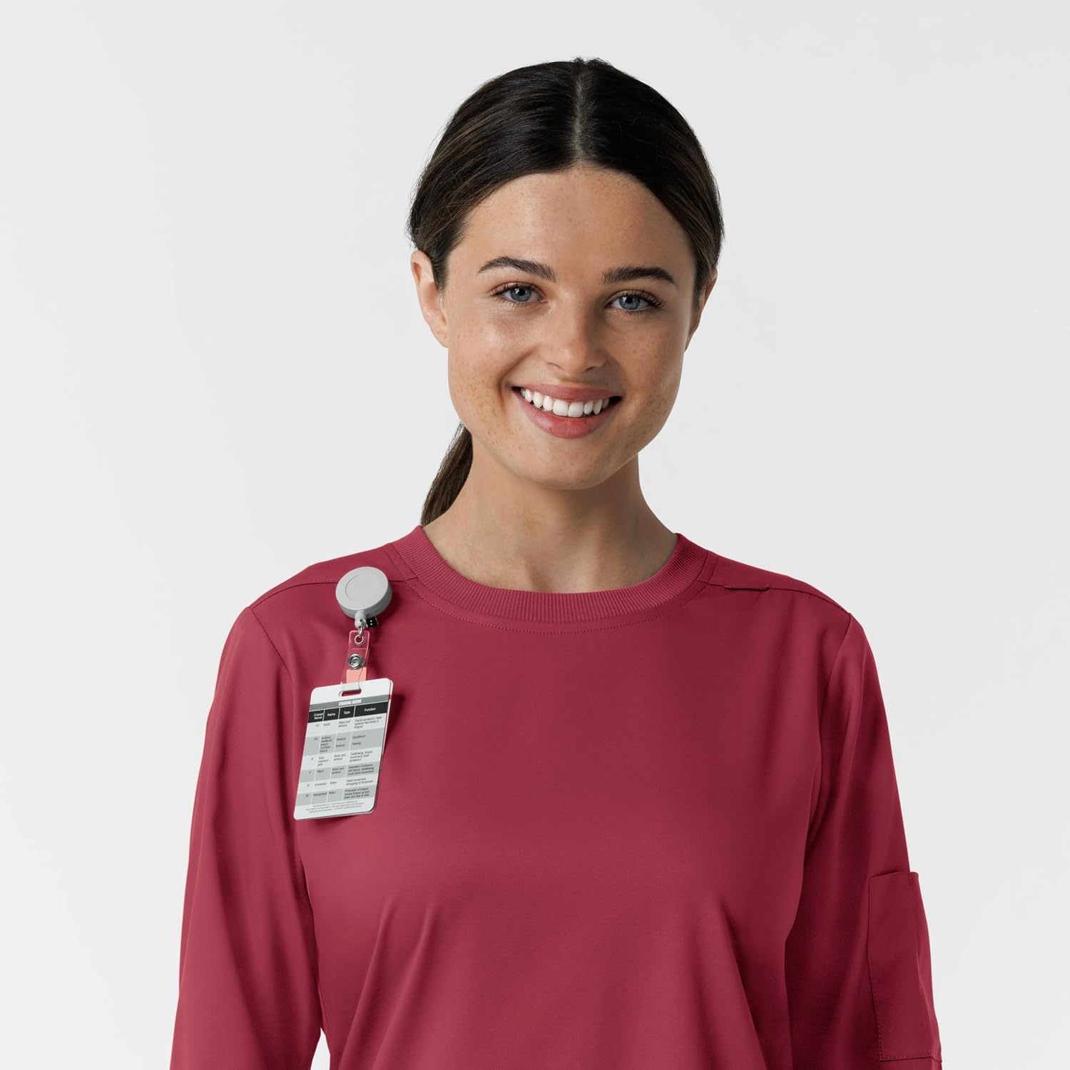 image:imageWink Womens Womens Classic Long Sleeve Scrub TeeRuby