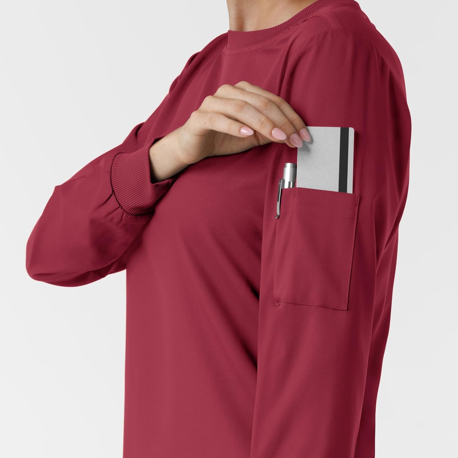 image:imageWink Womens Womens Classic Long Sleeve Scrub TeeRuby