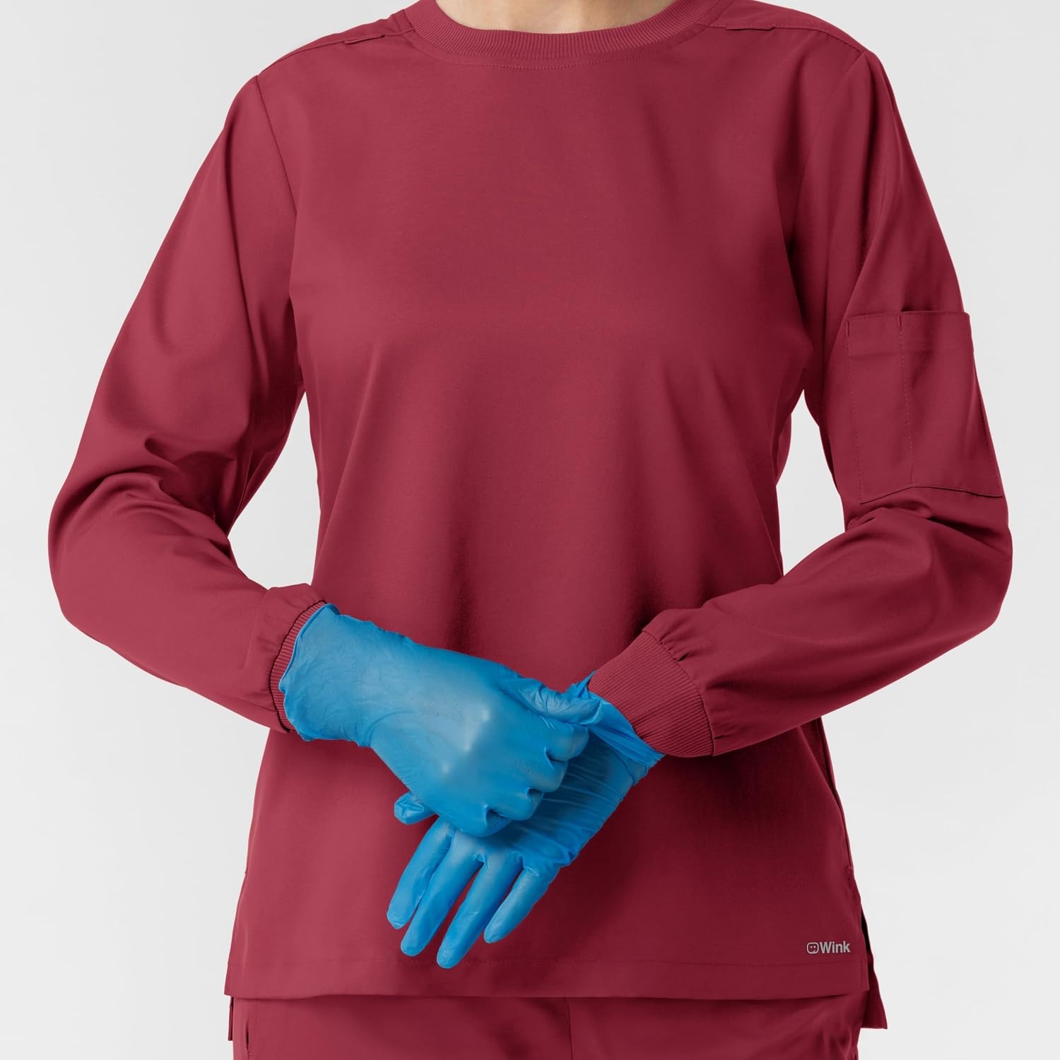 image:imageWink Womens Womens Classic Long Sleeve Scrub TeeRuby