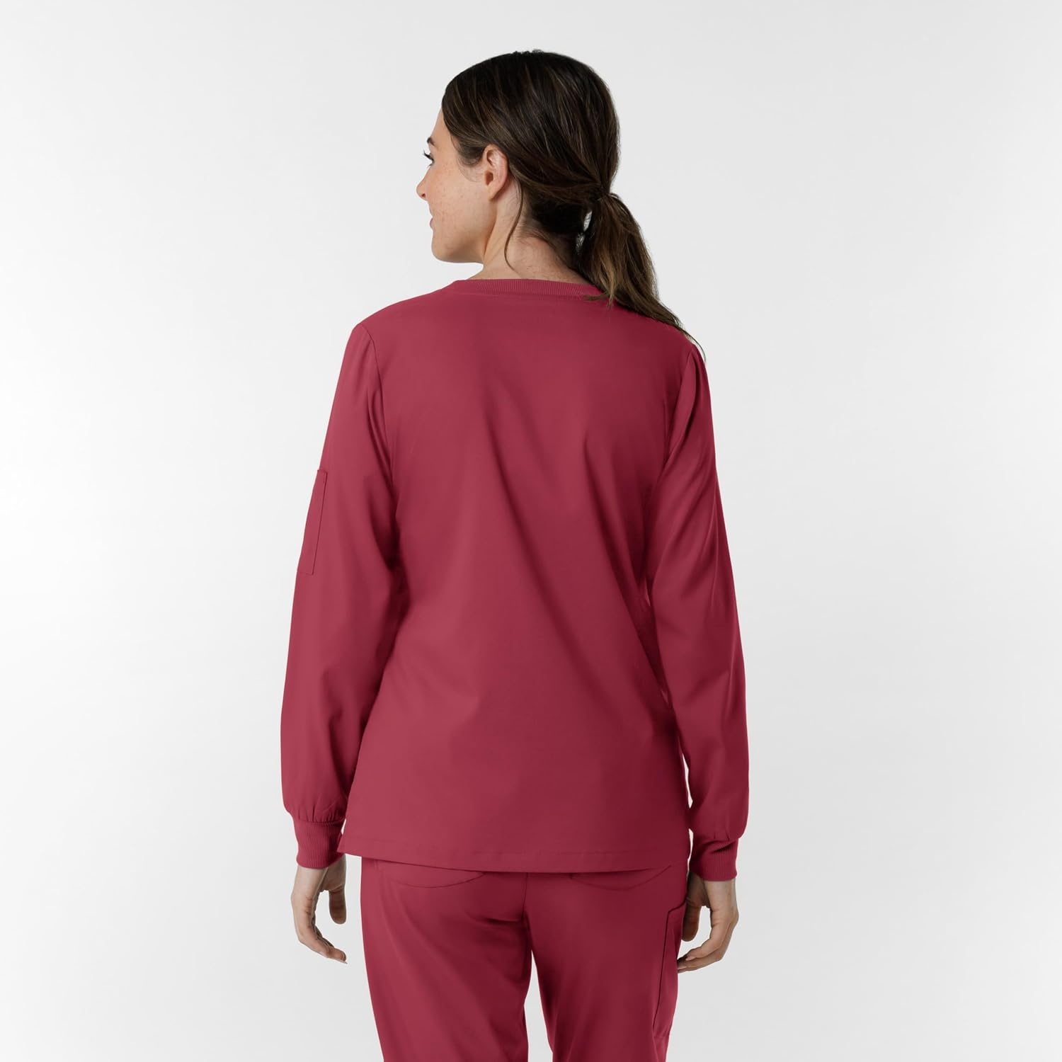 image:imageWink Womens Womens Classic Long Sleeve Scrub TeeRuby