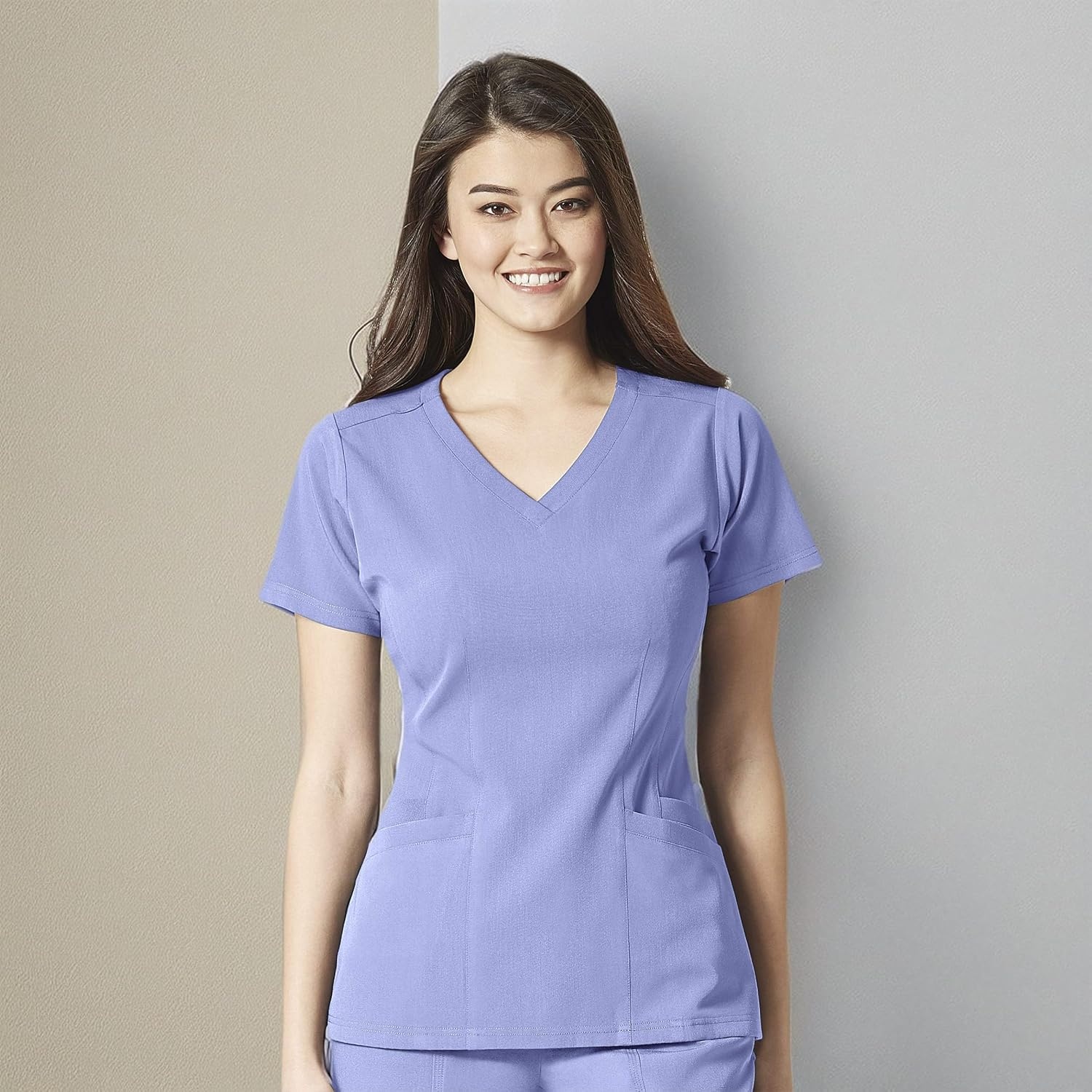image:imageWink Womens Womens Flex Back VNeck Scrub TopCeil Blue
