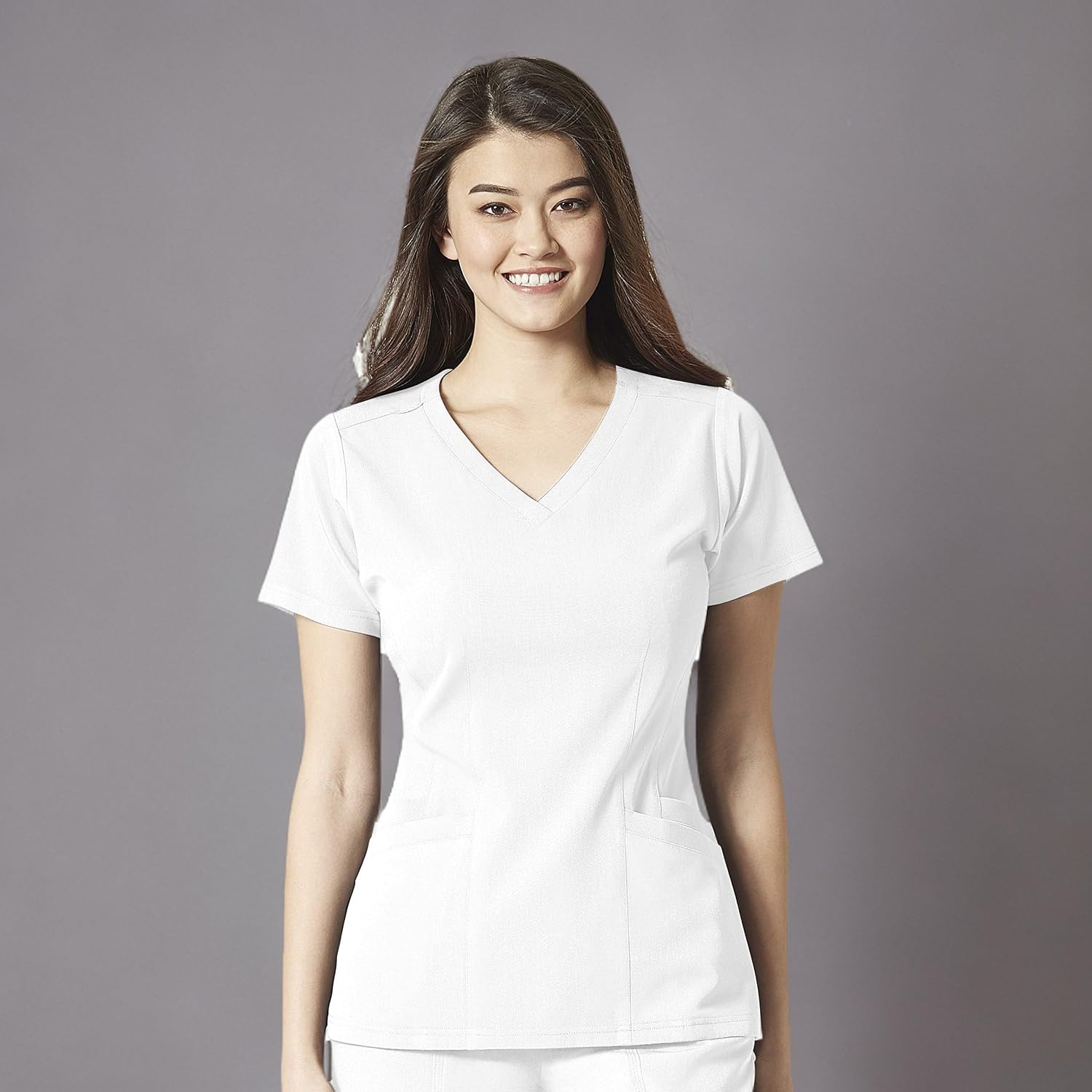 image:imageWink Womens Womens Flex Back VNeck Scrub TopWhite