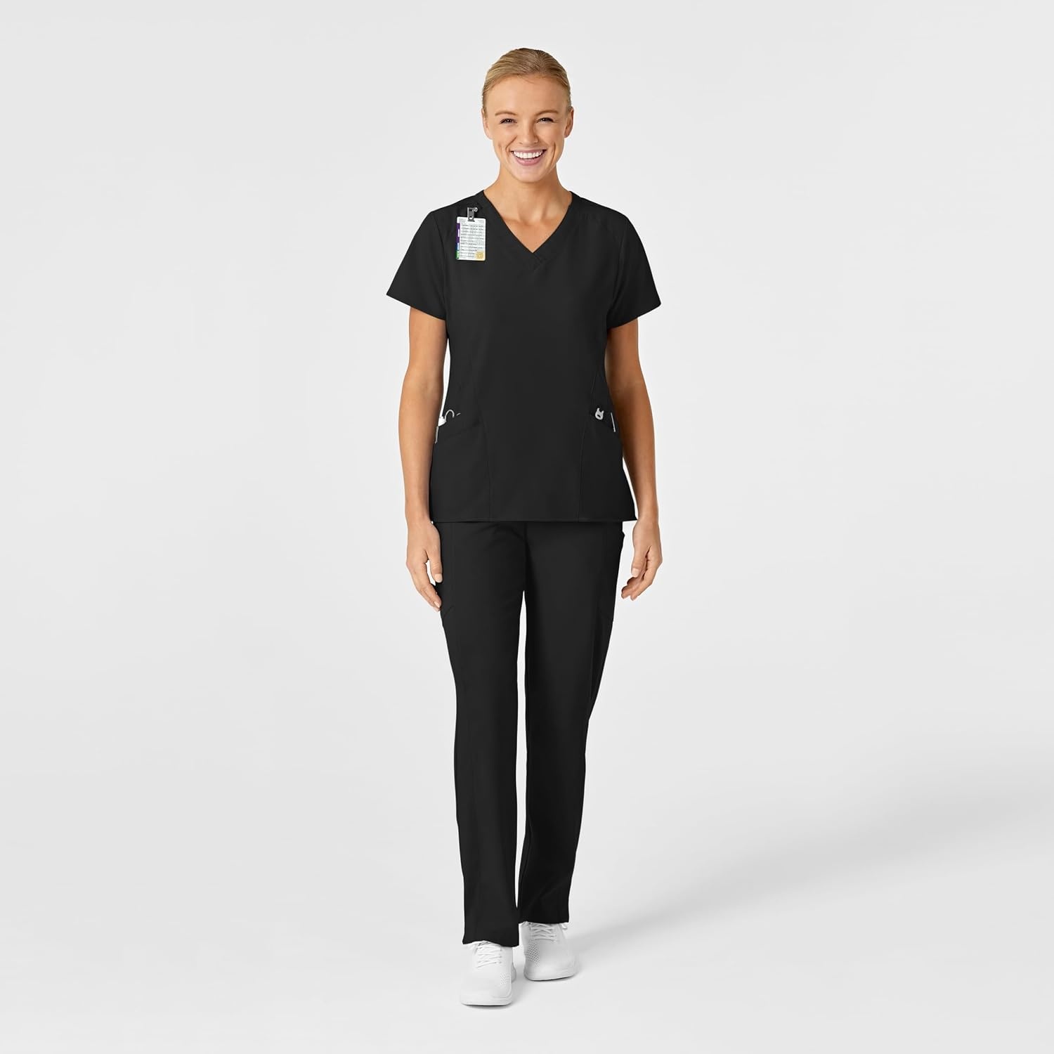 image:imageWink Womens Womens Stylized VNeck TopBlack