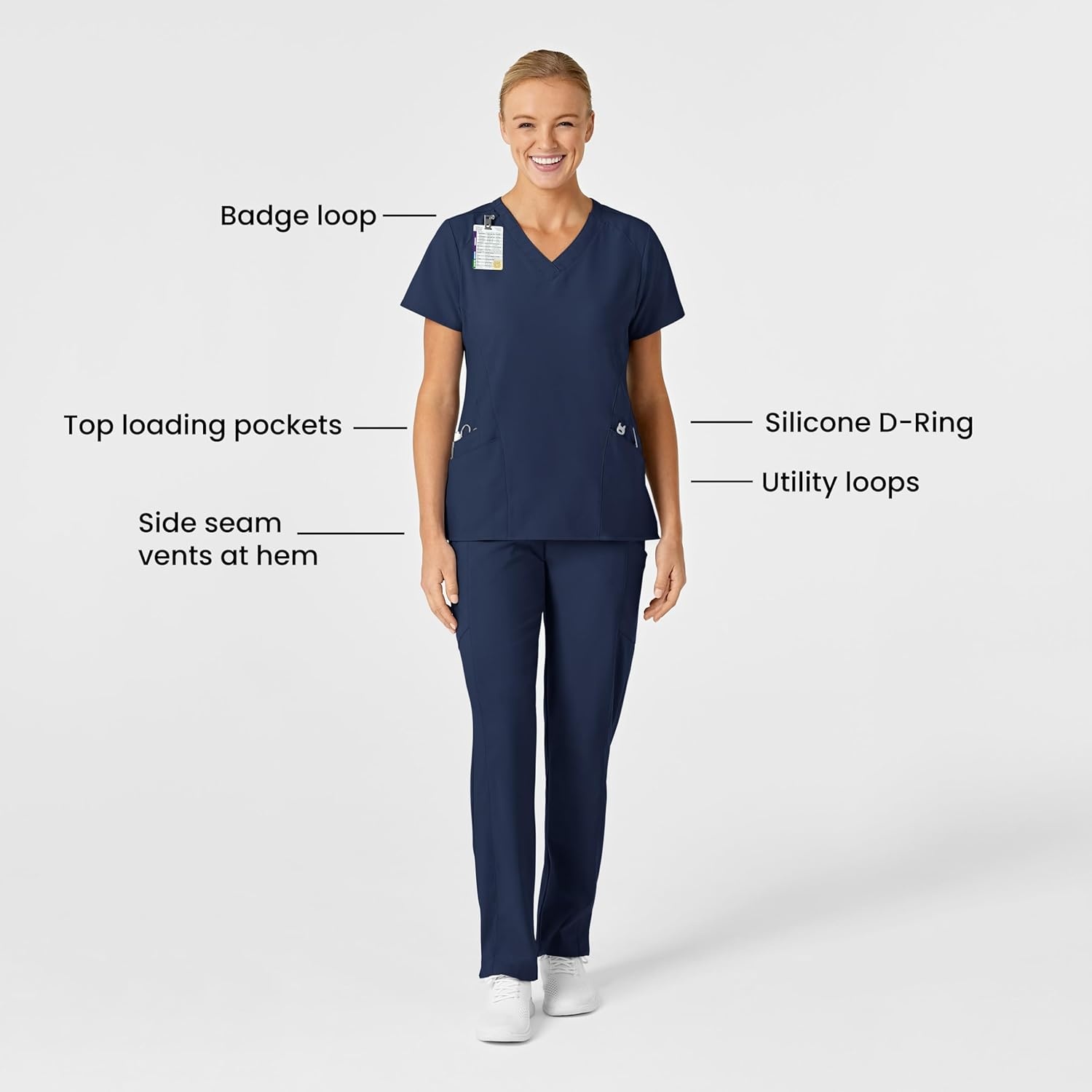 image:imageWink Womens Womens Stylized VNeck TopNavy