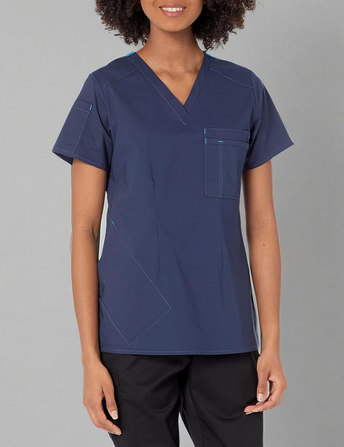 image:imageWink WonderFLEX Womens VNeck Tuckin Scrub TopNavy