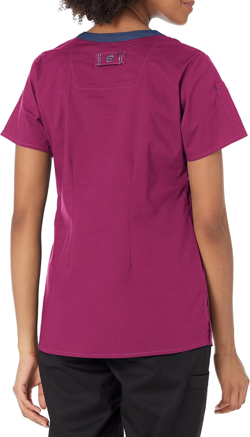 image:imageWink WonderFLEX Womens VNeck Tuckin Scrub TopWine